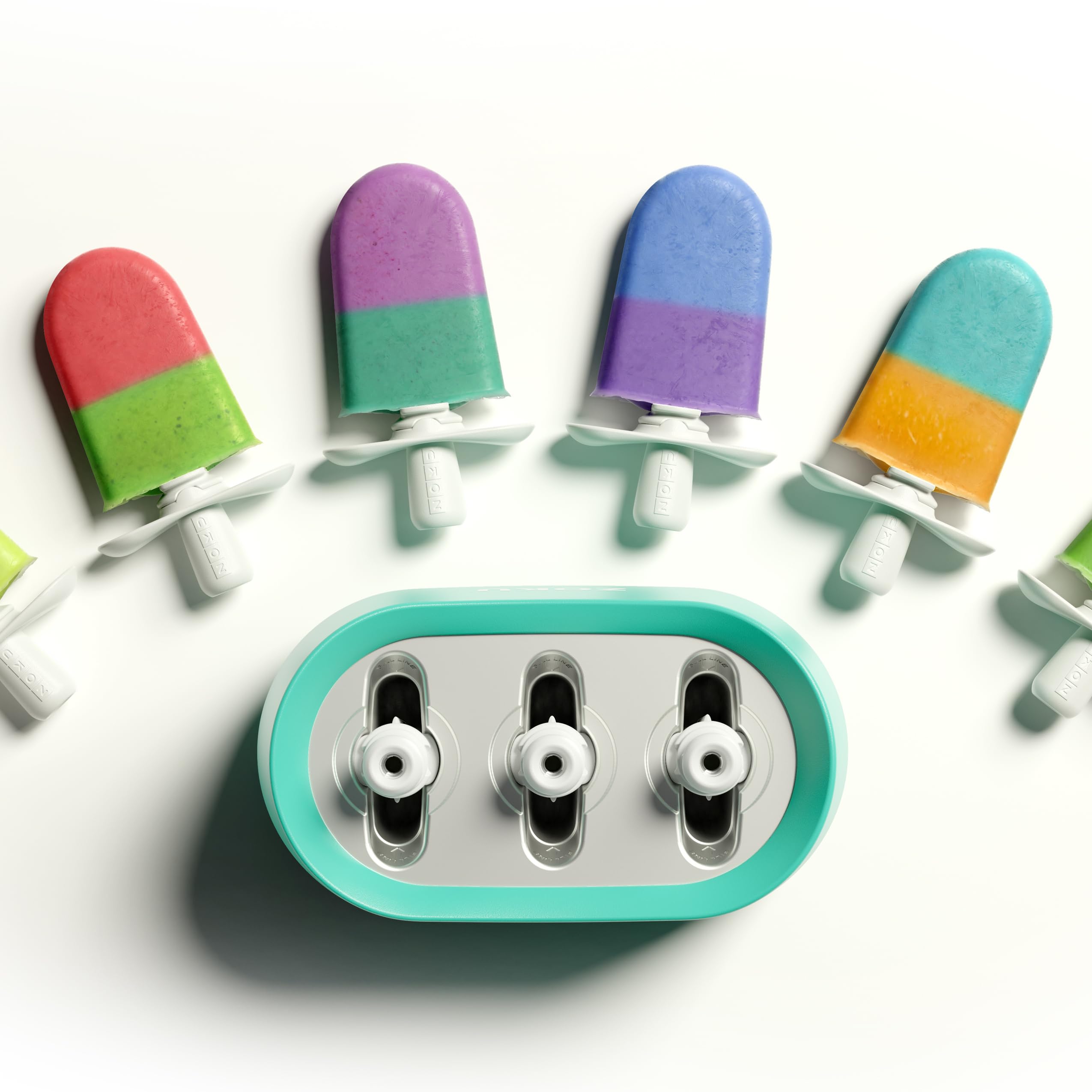 ZOKU Triple Quick Pop Maker - Create 3 Popsicles in Minutes, Blue, Model ZK101 2BL, Includes Sticks, Tool, and Character Kit