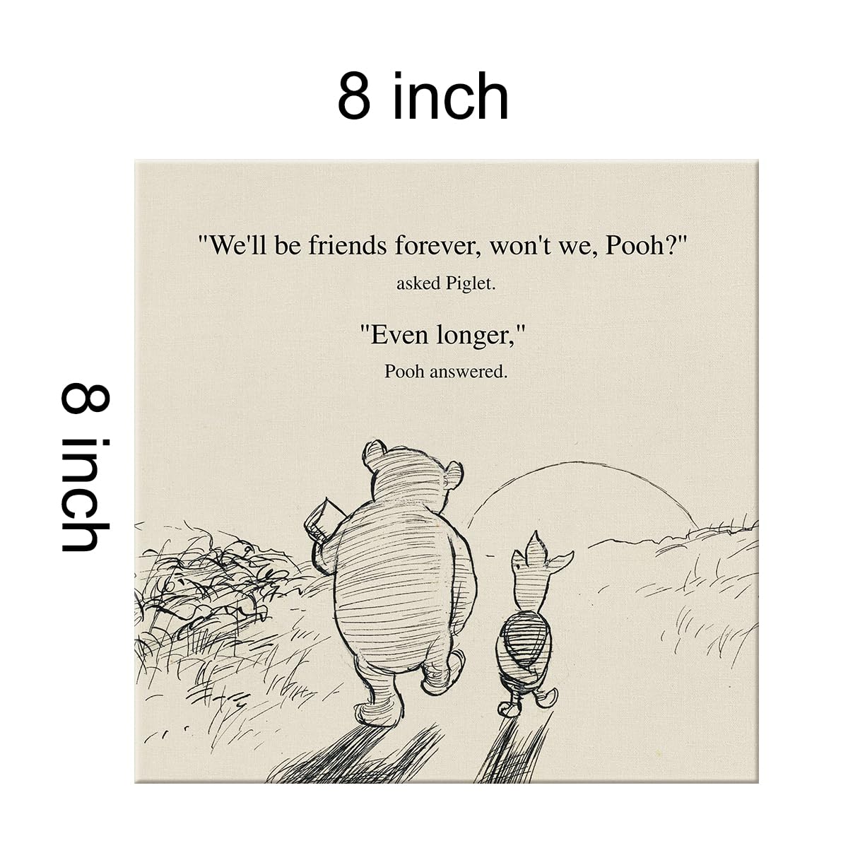 Classic Winnie The Pooh Friendship Quote Wall Art Decor Retro We'Ll Be Friends Forever Sayings Canvas Painting Pictures Framed P