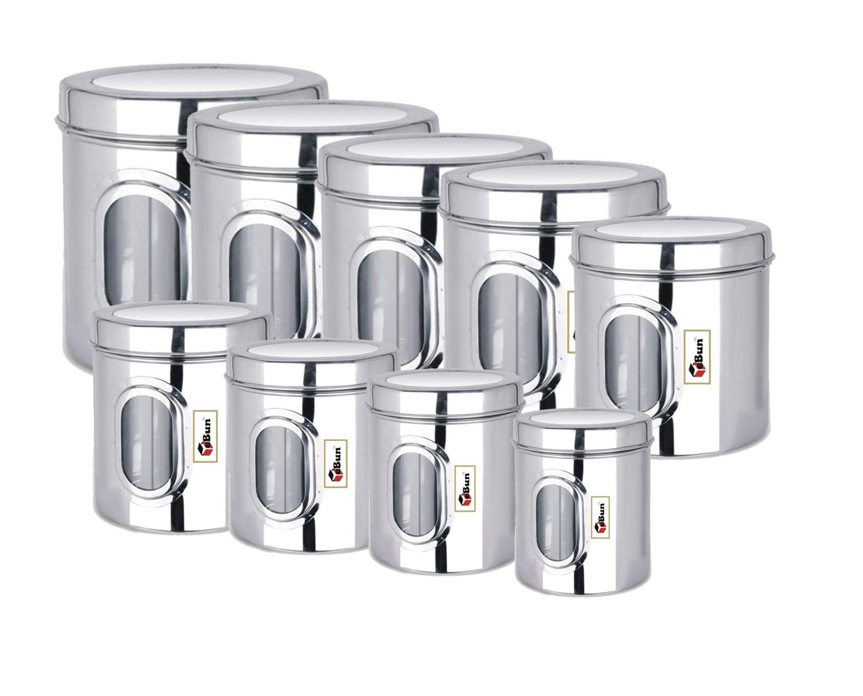 Ebun Heavy Gauge See Through Stainless Steel Containers For Kitchen | Stainless Steel Dabba Set For Kitchen | Container Steel | 