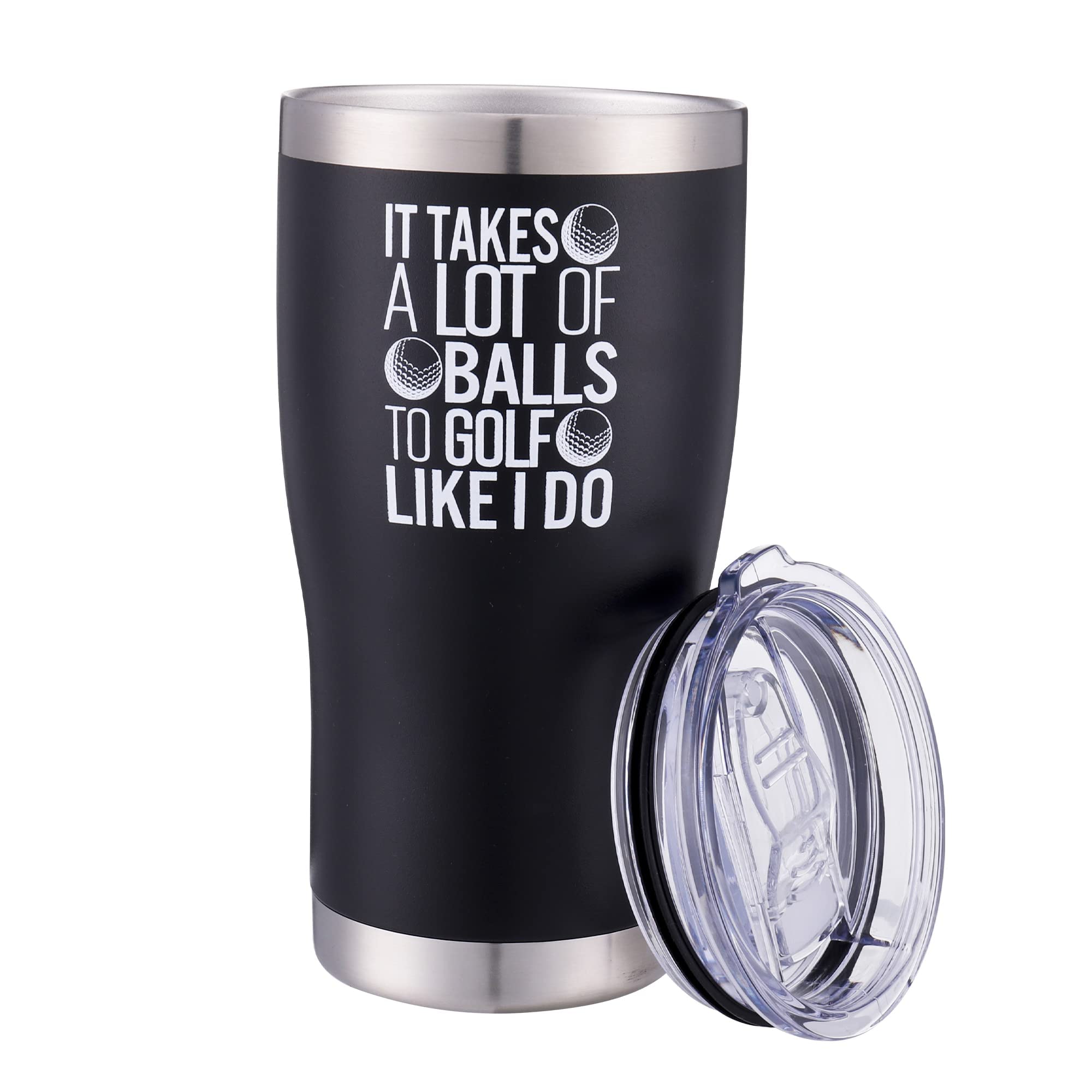 Misty Hawk Golf Mug Tumbler - The Perfect Golfing Gift For Him, Vacuum Insulated Golf Cup, 20 Oz Coffee Mug With Lid And Straw,