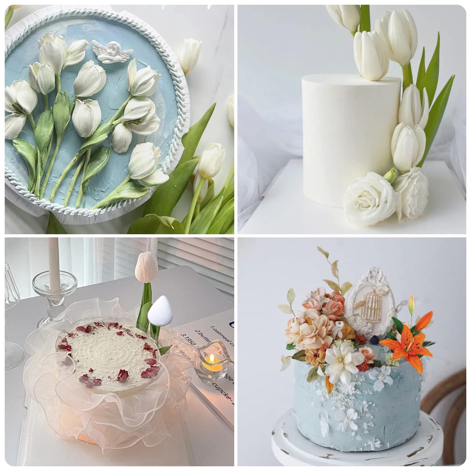 Mujiang Rose Cones Thorn Silicone Molds Lily Buds Fondant Mold For Flower Cake Decoration Cupcake Topper Candy Resin Clay Chocol