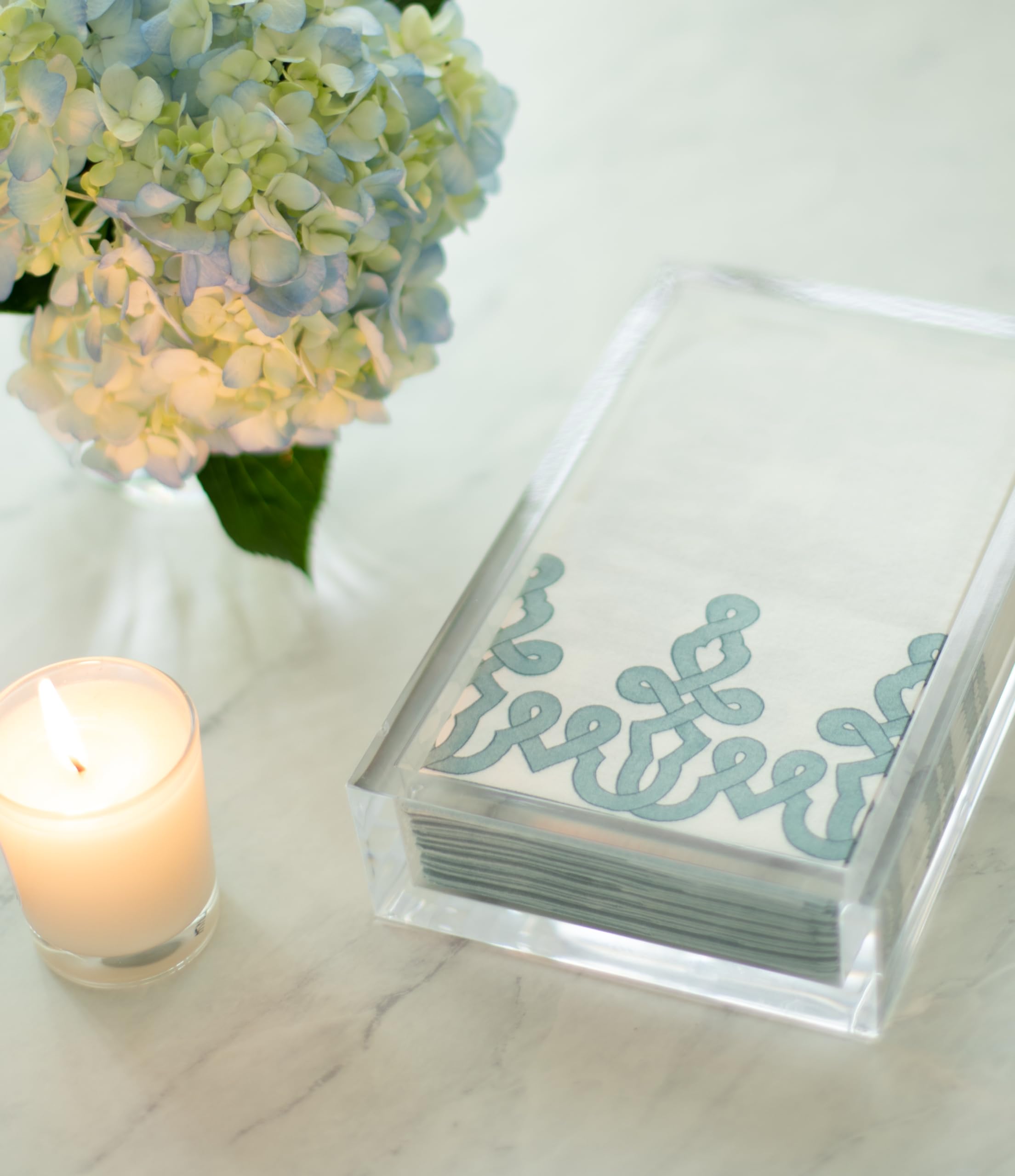 Caspari Napkin Holder, Guest Towel, Clear