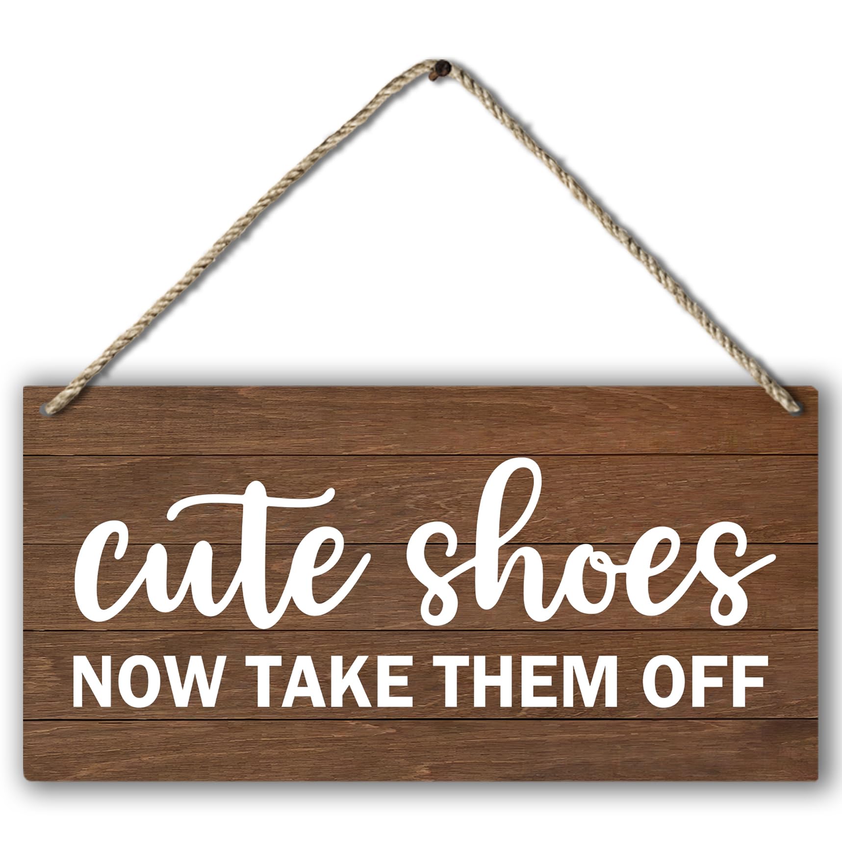 Cute Shoes Now Take Them Off Welcome Printed Wood Plaque Sign Wall Hanging,Rustic Hanging Wall Signs for Home Front Door Porch D