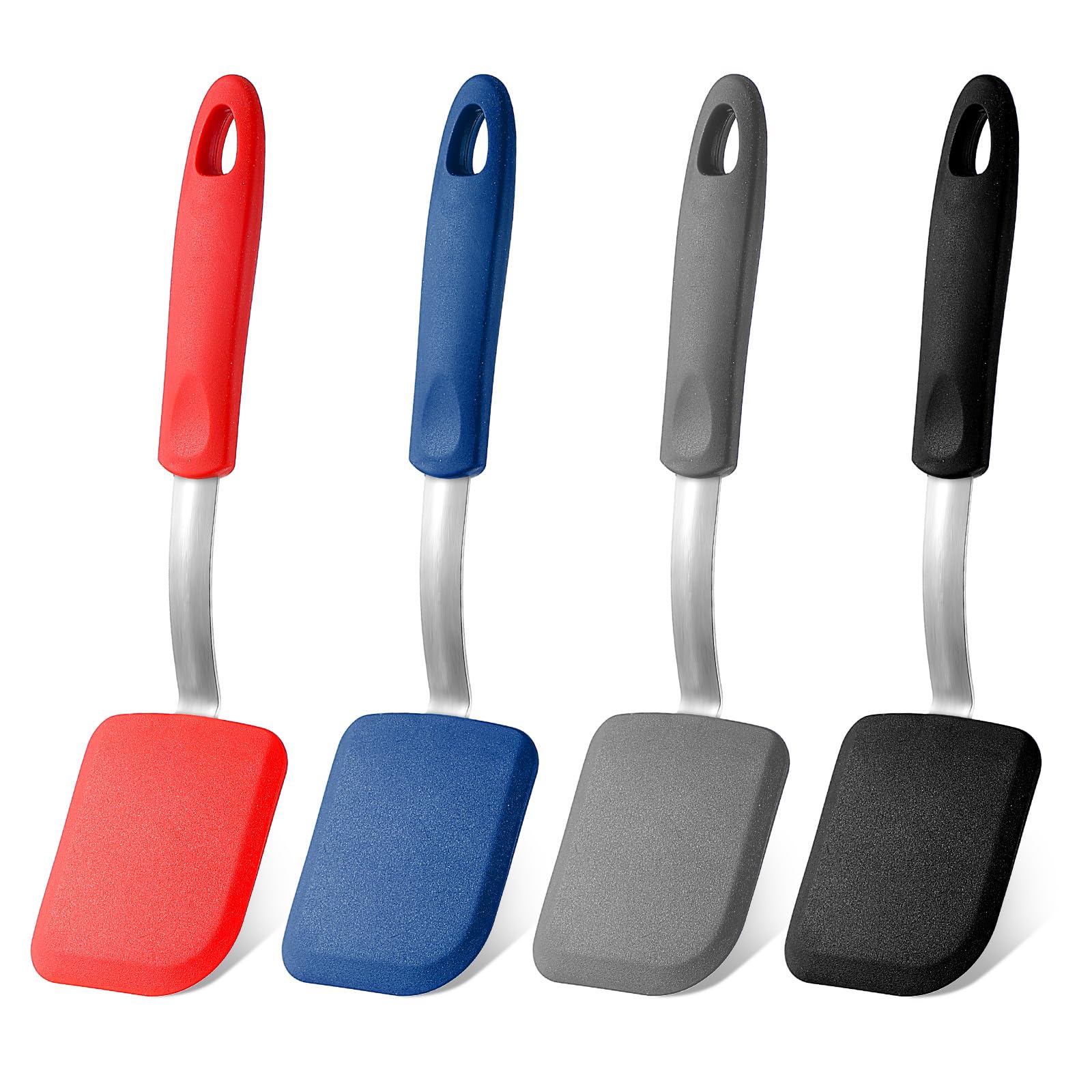 4 Pcs Silicone Cookie Spatula Turner Mini Brownie Spatula Flexible Silicone Spatulas Nonstick Cookware Heat Resistant No Scratch