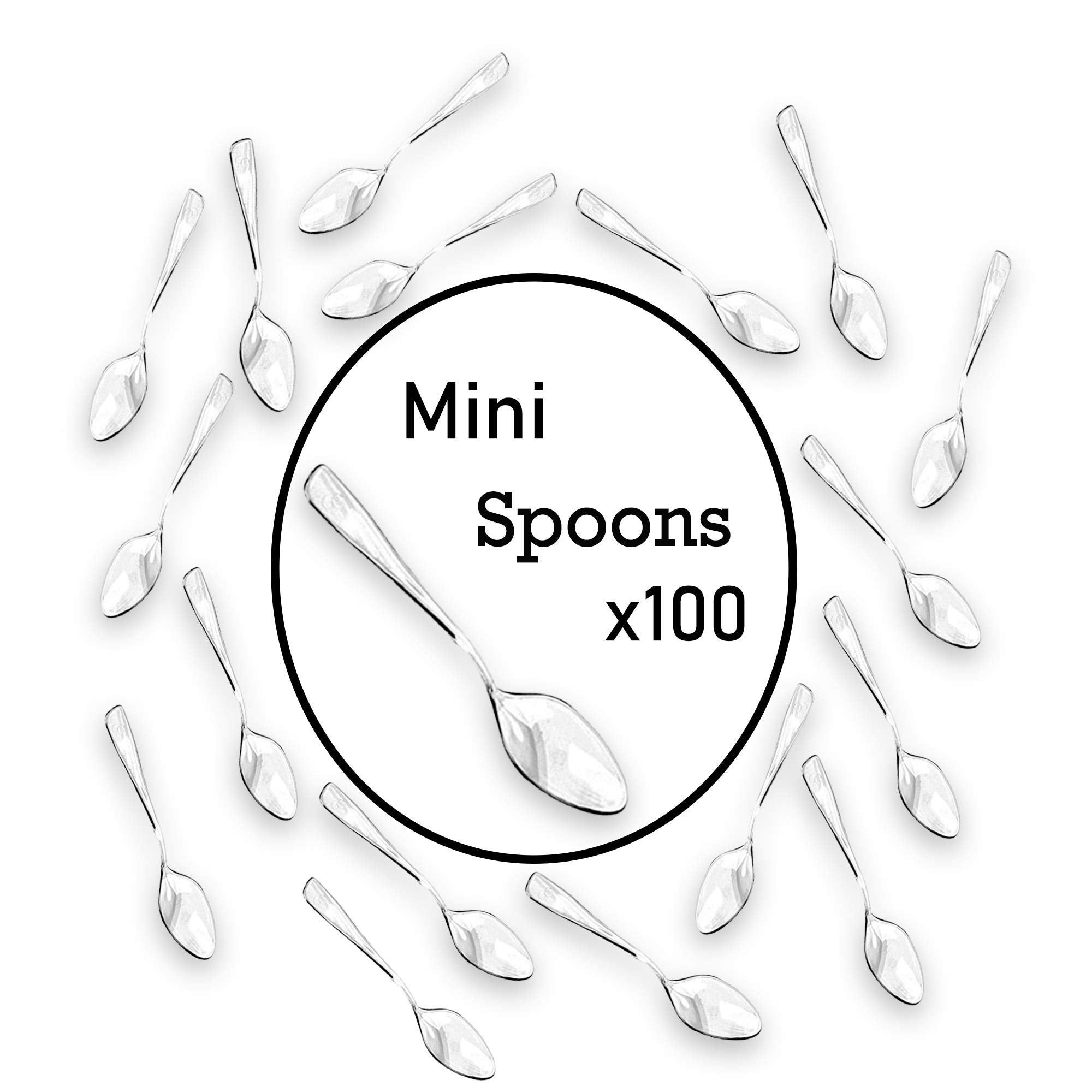 Tasting Mini Spoon - Loreso 100Ct Mini Plastic Clear Spoons For Dessert, Ice Cream, Yogurt & Appetizer - Bpa Free, Reusable 3.8I