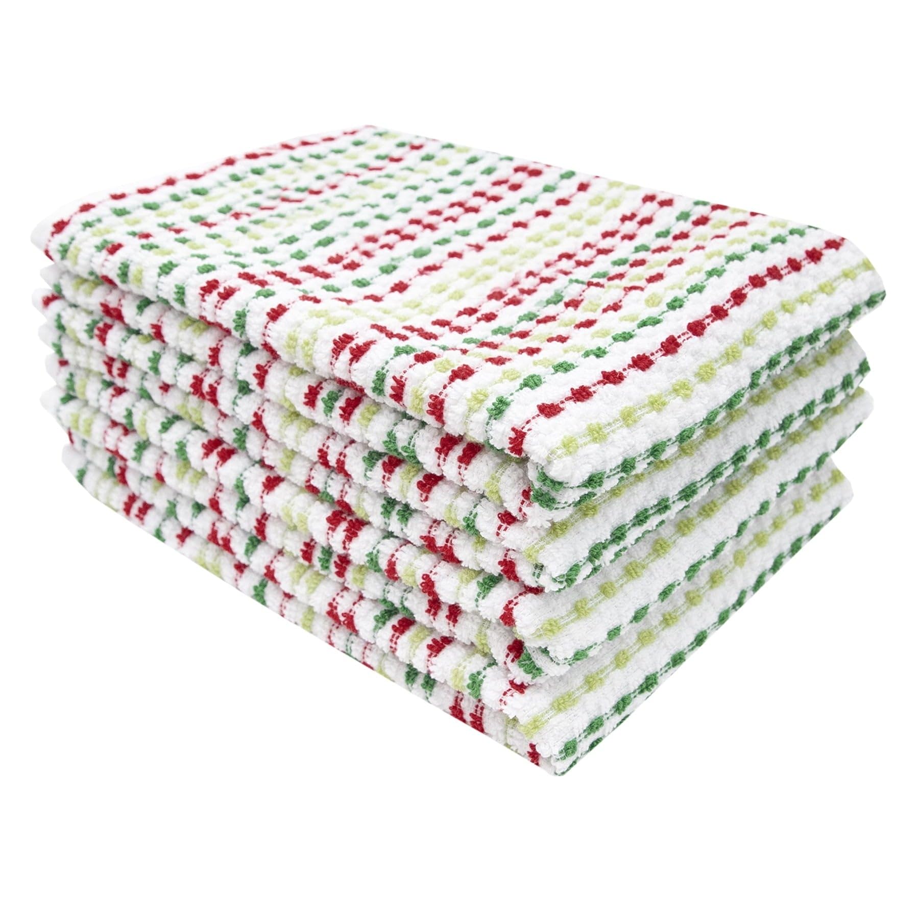 Ritz Pebble Bar Mop, Holiday Red-Green, 4 Towel Set