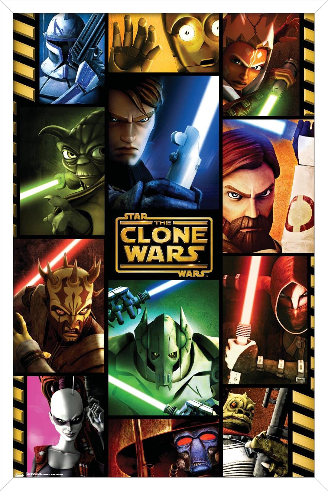 Trends International Star Clone Wars-Grid Wall Poster, 14.725'' X 22.375'', White Framed Version
