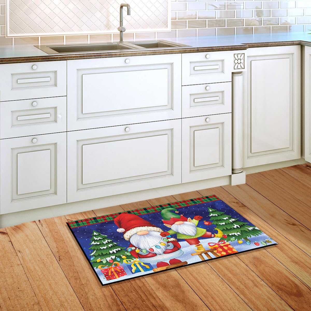 Briarwood Lane Christmas Gnomes Doormat Holiday Humor Elf Presents 30 X 18