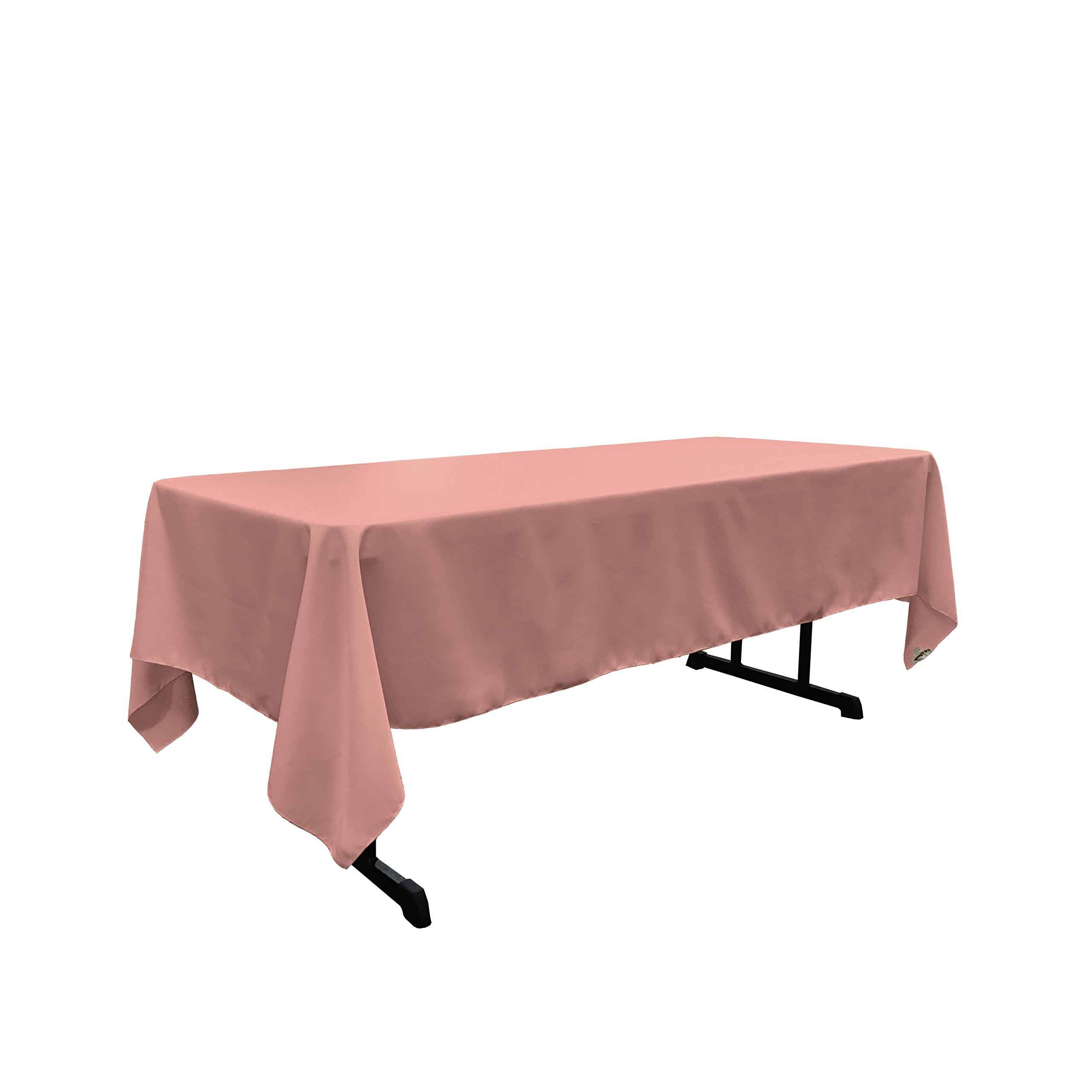 LA Linen Polyester Poplin Rectangular Tablecloth  60 by 102-Inch  Dusty Rose