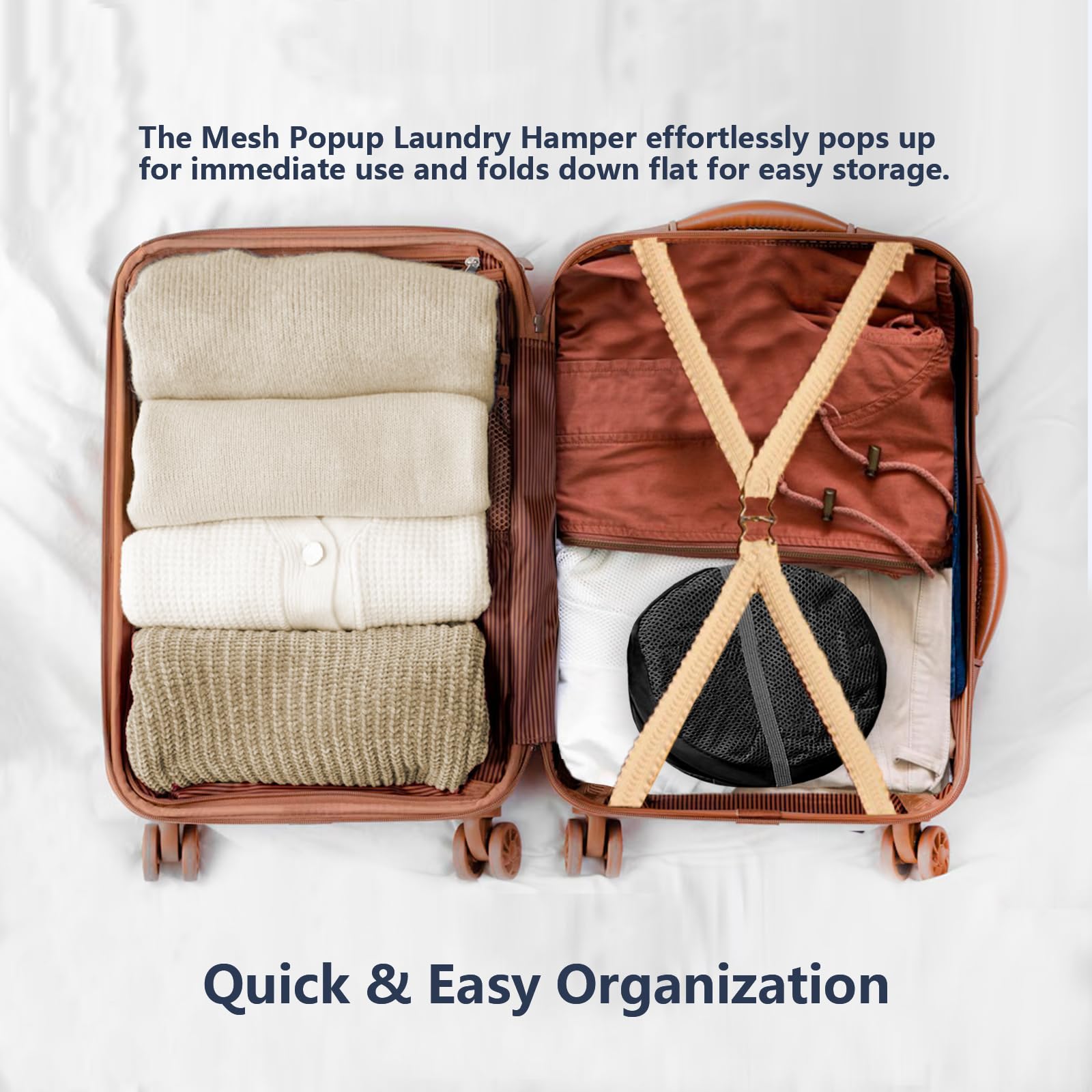 Lxlovesm Pop Up Hamper, Mesh Popup Laundry Hamper, Clothes Basket, Collapsible Hamper For Laundry, Foldable Hamper For Travel An