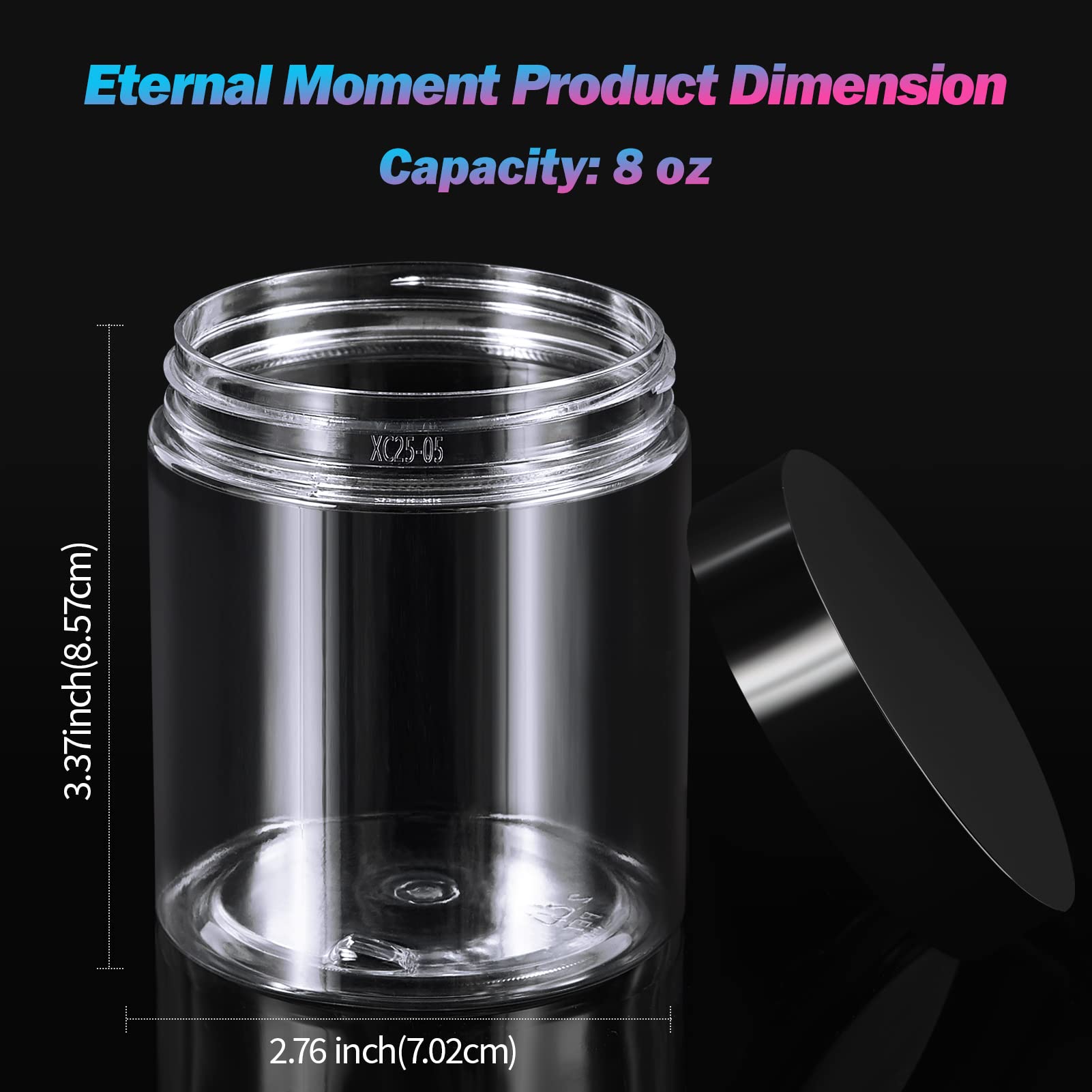 36 Pack 8 Oz(240Ml) Plastic Jars Round Clear Cosmetic Container Jars With Lids, Eternal Moment Plastic Slime Jars For Lotion, Cr