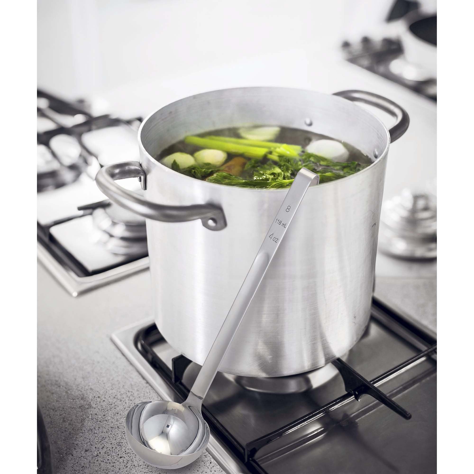Hic Single-Piece Kitchen And Soup Ladle, 18/8 Stainless Steel, 10.75-Inch, 1-Ounce Capacity