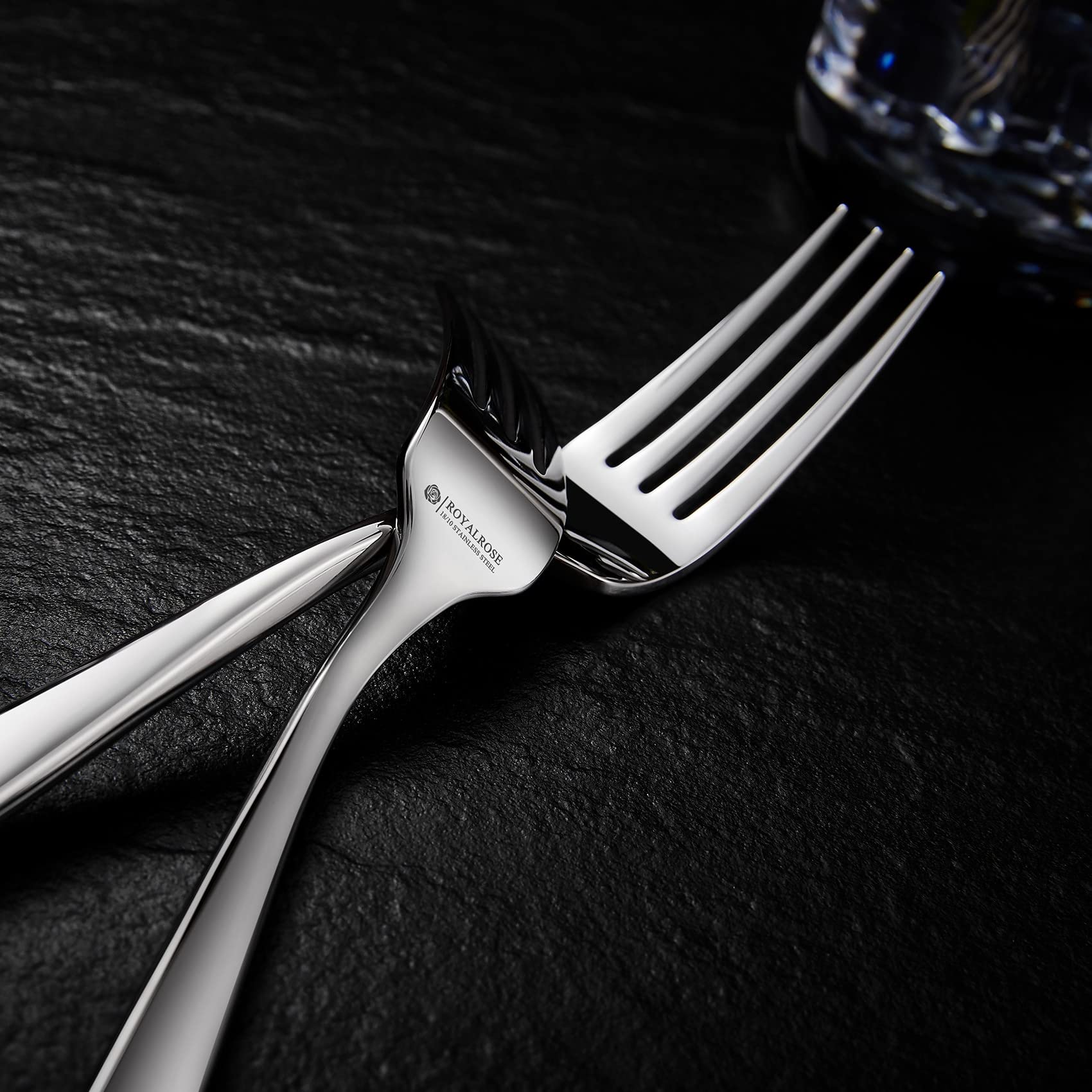 Royalrose Alexander Fine Forks, Set Of 4, 18/10 Stainless Steel, Well Made, Dishwasher Safe, Heavy Duty Fork (7.3'' Salad Fork)