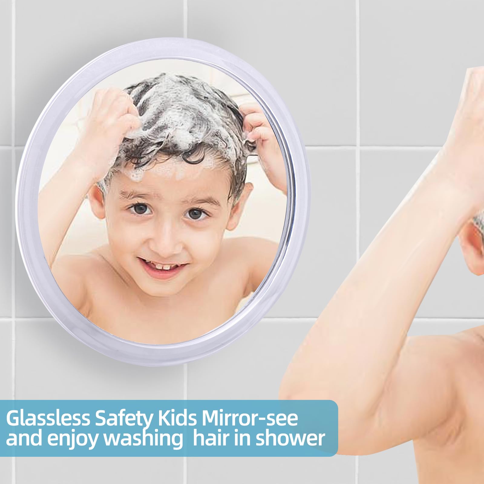 Yohumk Fogless Shower Mirror For Shaving And Makeup With 3 Removable Powerful Suction Cups, Shatterproof Anti Fog Mirror For Sho