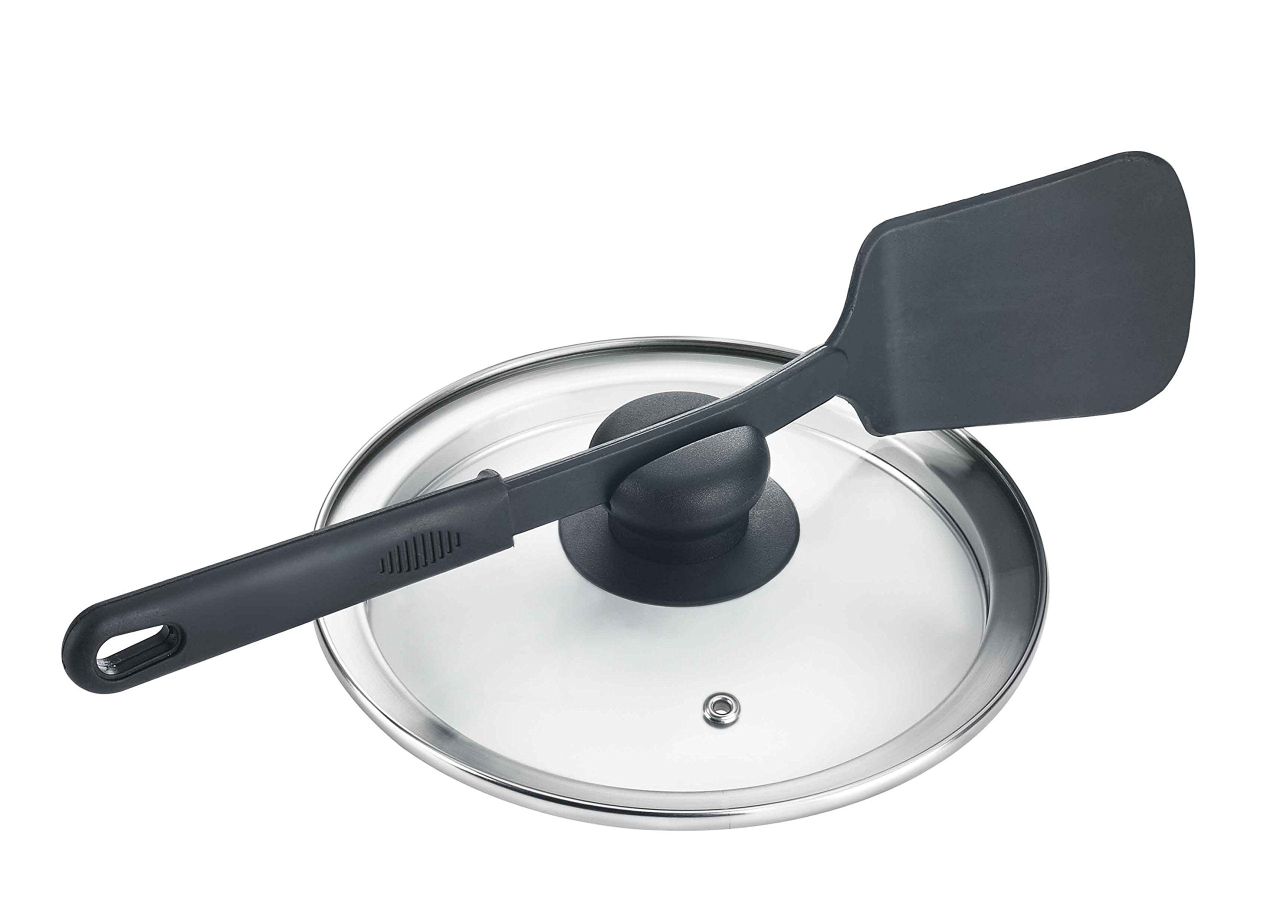 Prestige Deluxe Duo Plus Induction Base Hard Anodised Pressure Cooker Handi Glass Lid, 3.3 Litre, Black