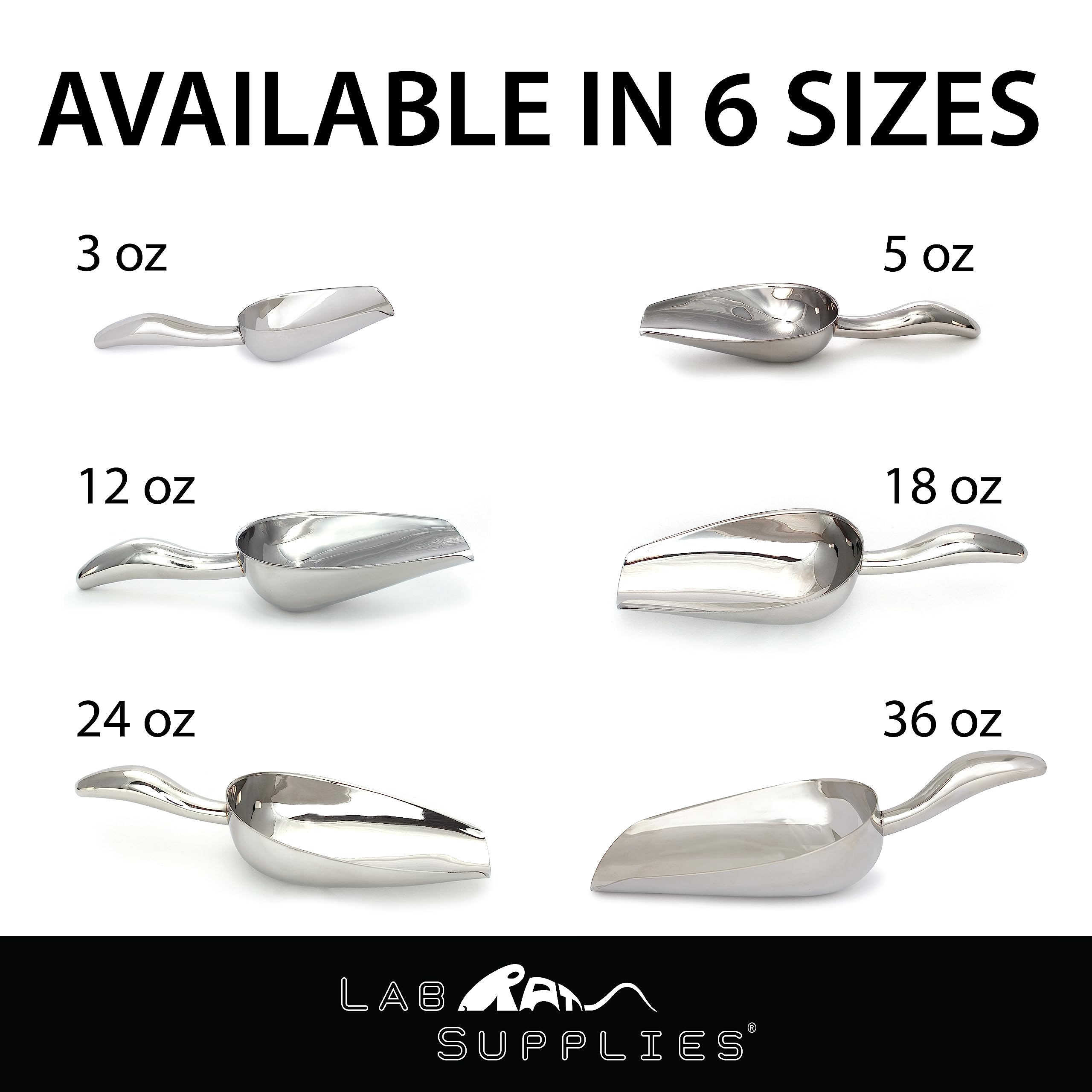 18 Oz Stainless Steel Scoop, 10.5    Long By 3.6    Wide | For Ice, Dog & Cat Food, Popcorn, Coffee, Candy, Sugar, Flour, Dry Go