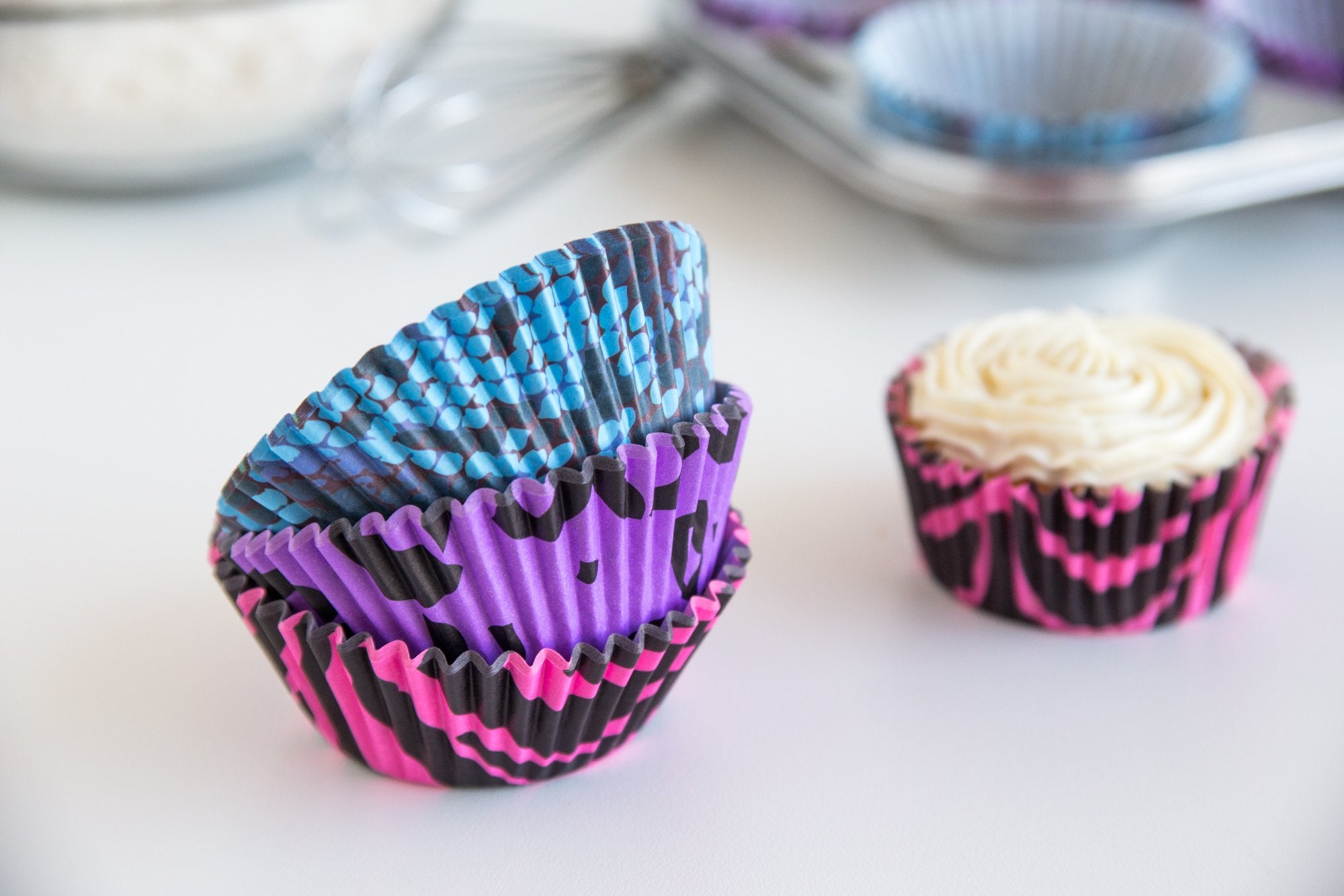 Fox Run Funky Animal Prints Bake Cup Set, 3 X 3 X 1.25 Inches, Multicolored