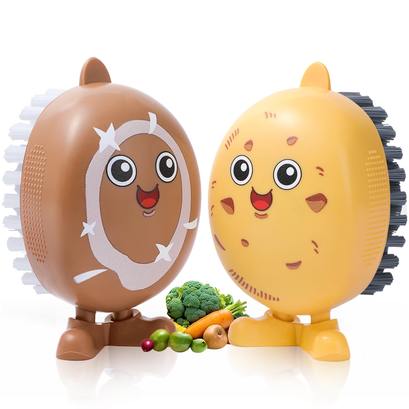 Lumkew Vegetable Brush Scrubber for Food, 2 Pcs