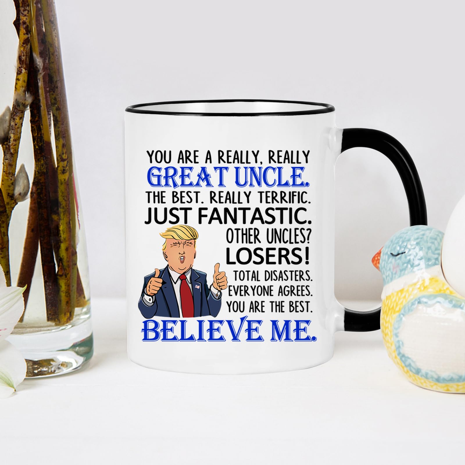 WENSSY Trump Great Uncle Mug, Funny Trump Uncle Gifts, Father's Day Uncle Gifts from Niece Nephew, Cool Gifts for Uncle, Trump U