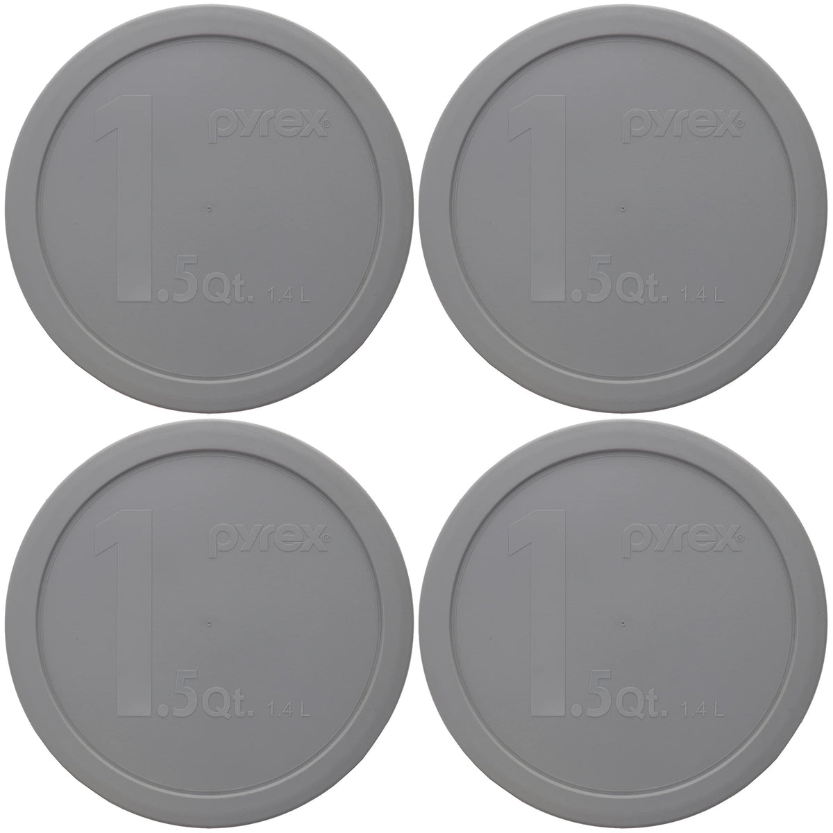Pyrex 323-Pc 1.5Qt/1.4L Jet Gray Mixing Bowl Replacement Food Storage Lids - 4 Pack Made In The Usa