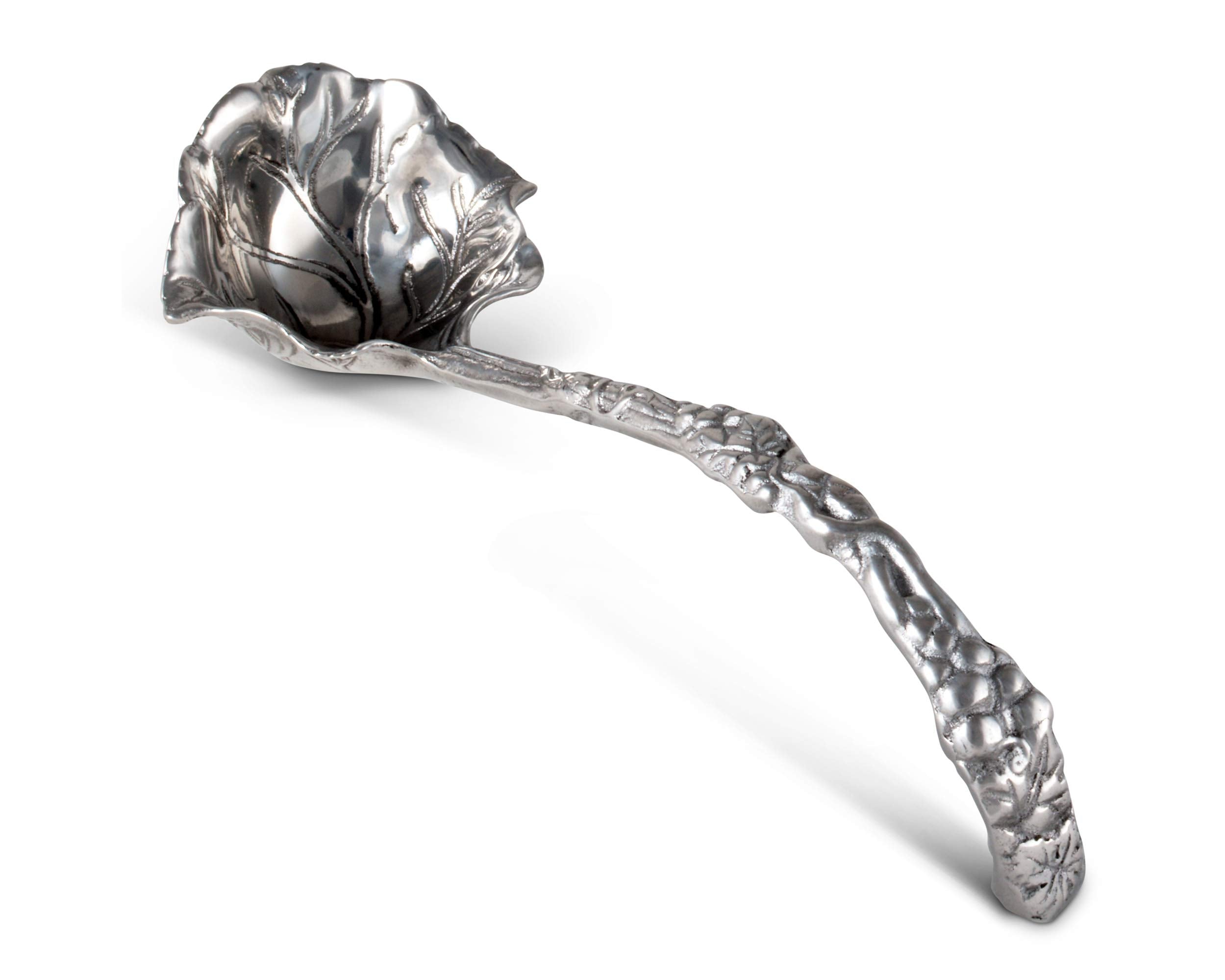 Arthur Court Aluminum Grape Pattern Punch/Soup/Serving Ladle Silver Spout 12 Inch Long