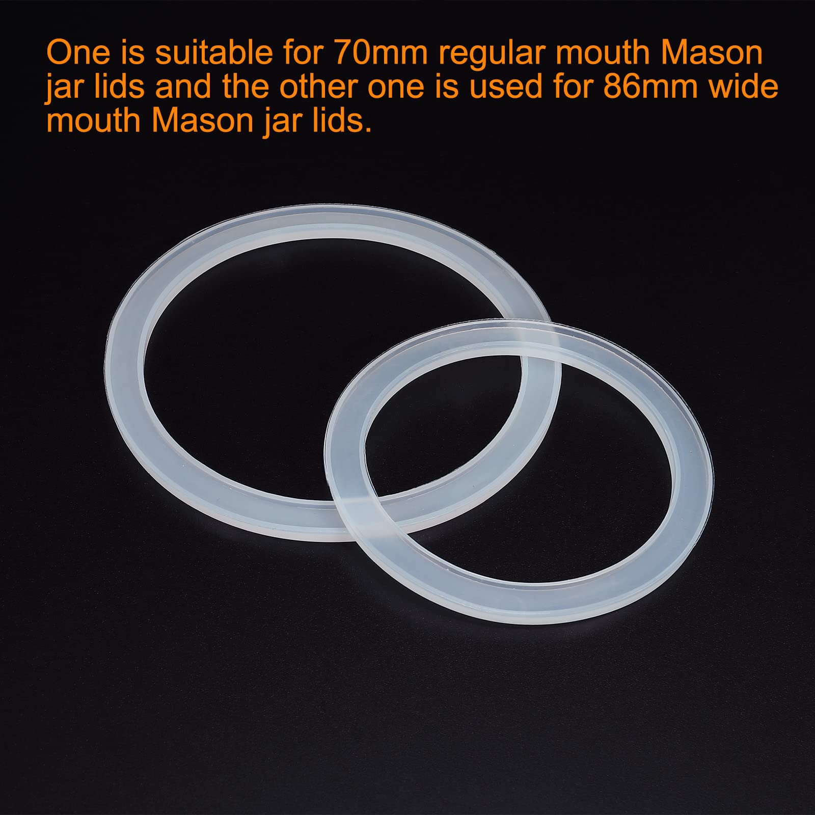 Patikil 70Mm Regular And 86Mm Wide Mouth Silicone Sealing Rings Set, 1Set/20Pack Reusable Leak-Proof Gaskets For Mason Jar Lids,
