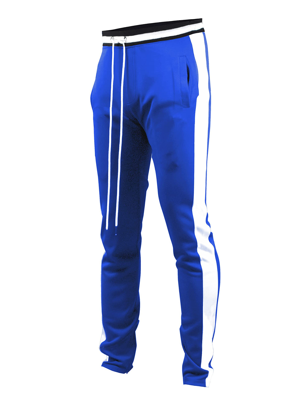 Screenshotbrand-S41700 Mens Hip Hop Premium Slim Fit Track Pants - Athletic Jogger Bottom With Side Taping-Royal-3Xlarge