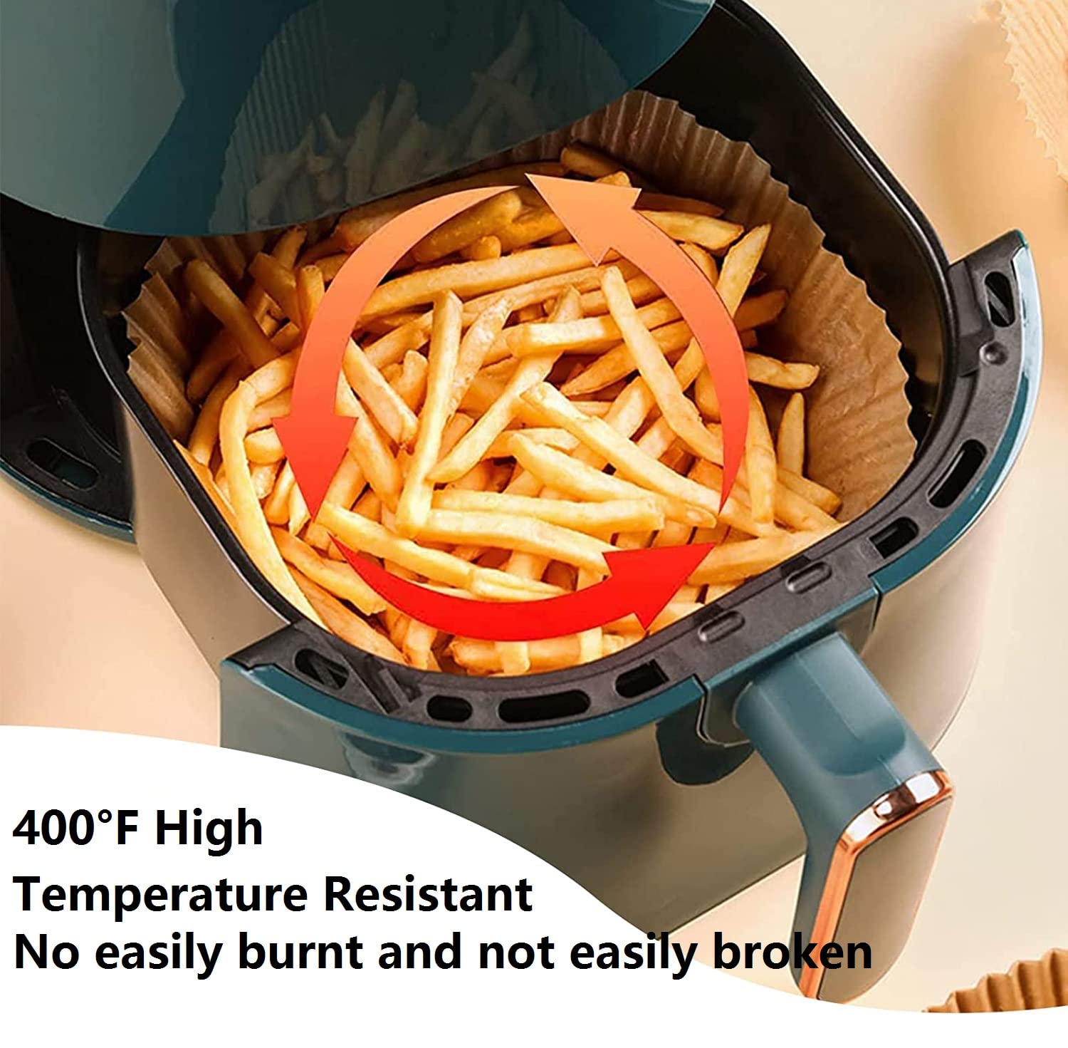 Air Fryer Paper Liners, 100Pcs Non-Stick Disposable Liners, Baking Paper For Air Fryer Oil-Proof, Water-Proof, Food Grade Parchm