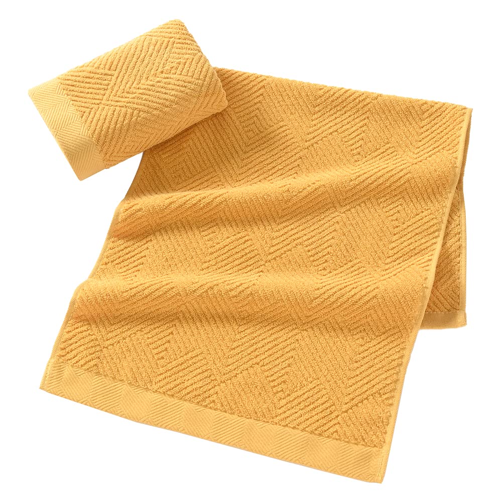 Sense Gnosis Yellow Hand Towels Set Of 2 Striped Weave 100% Terry Cotton Towel Super Soft Highly Absorbent Face Towel For Bathro