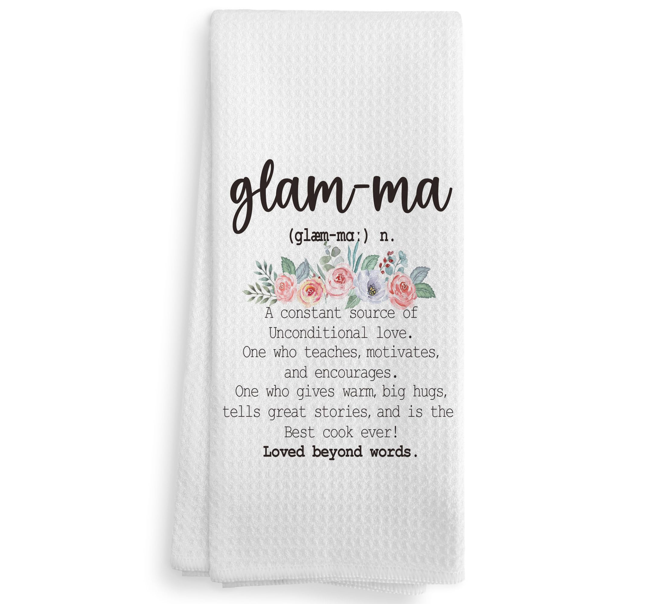 NOQL Glamma Gifts Kitchen Towels and Dishcloths, Grandma Hand Towels Tea Towels for Bathroom Kitchen, 1624 Inches