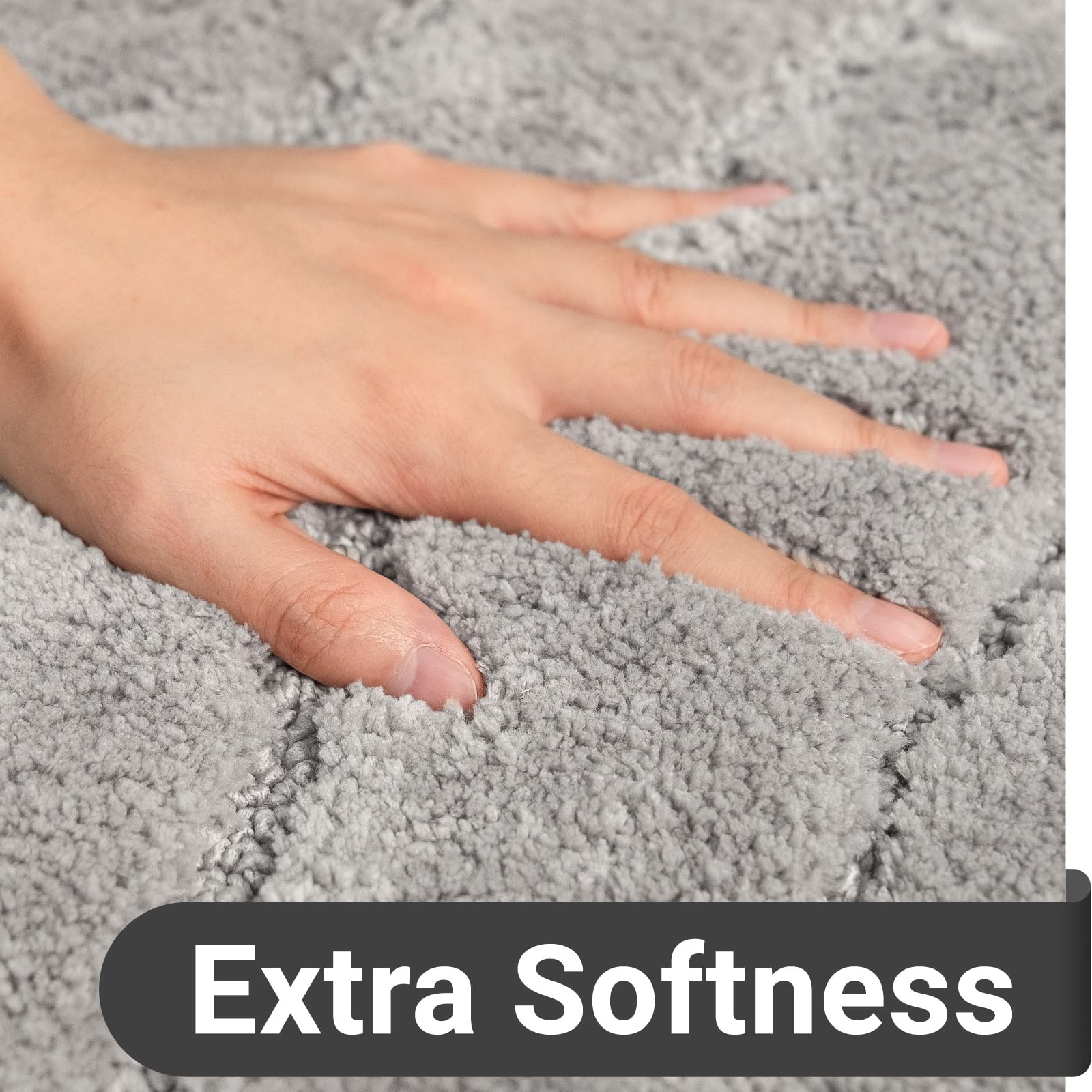 Dexde Bathroom Rugs Runner 24 X 72 Inch,Extra Long Bathroom Rug Non-Slip,Machine Washable Bath Mats Rug,Grey Silver Soft Carpets