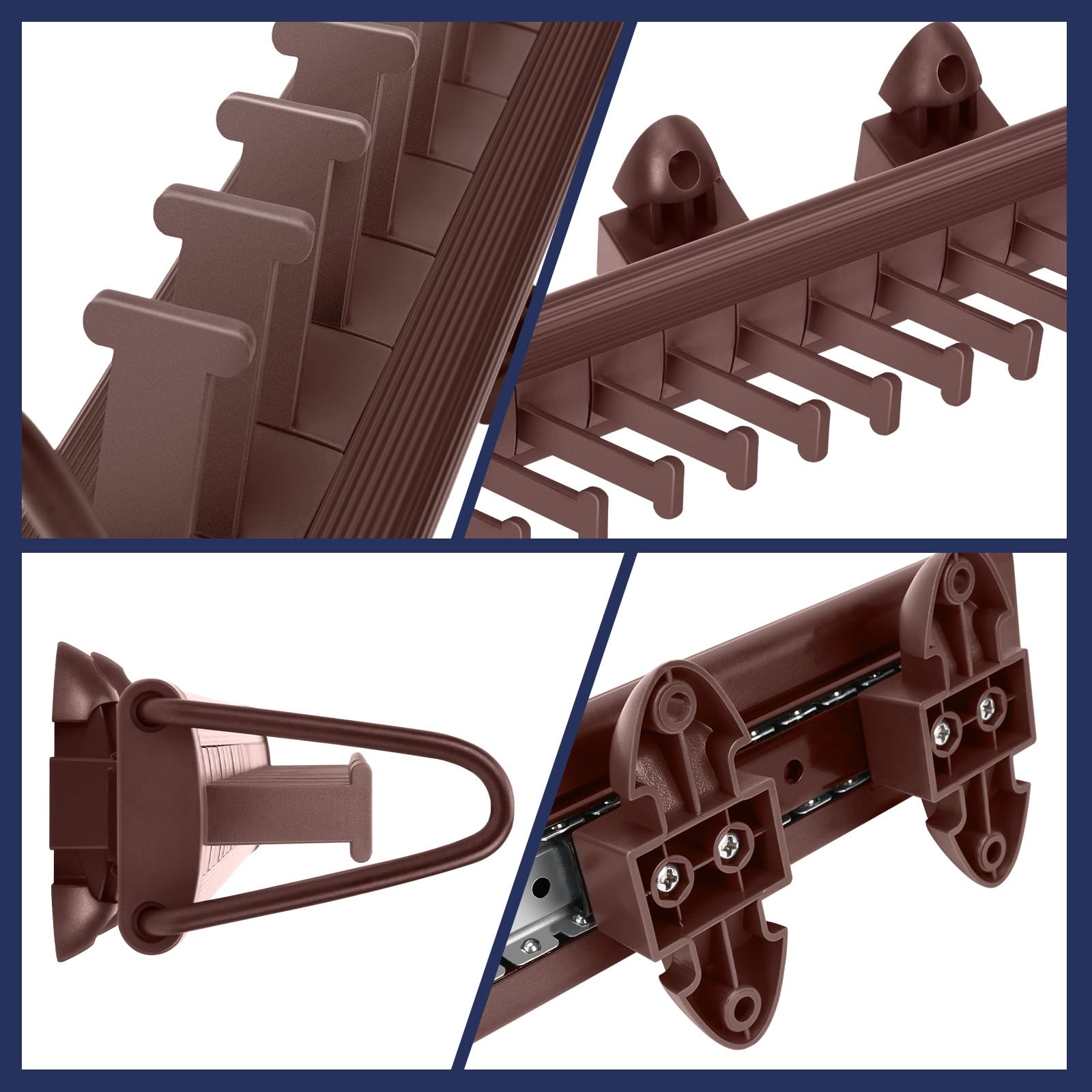 Sliding Tie Racks For Closet, 20 Tie Hanger For Men Pull Out Belt Hanger For Closet Storage Organizer With Slider, Side Mount Cl