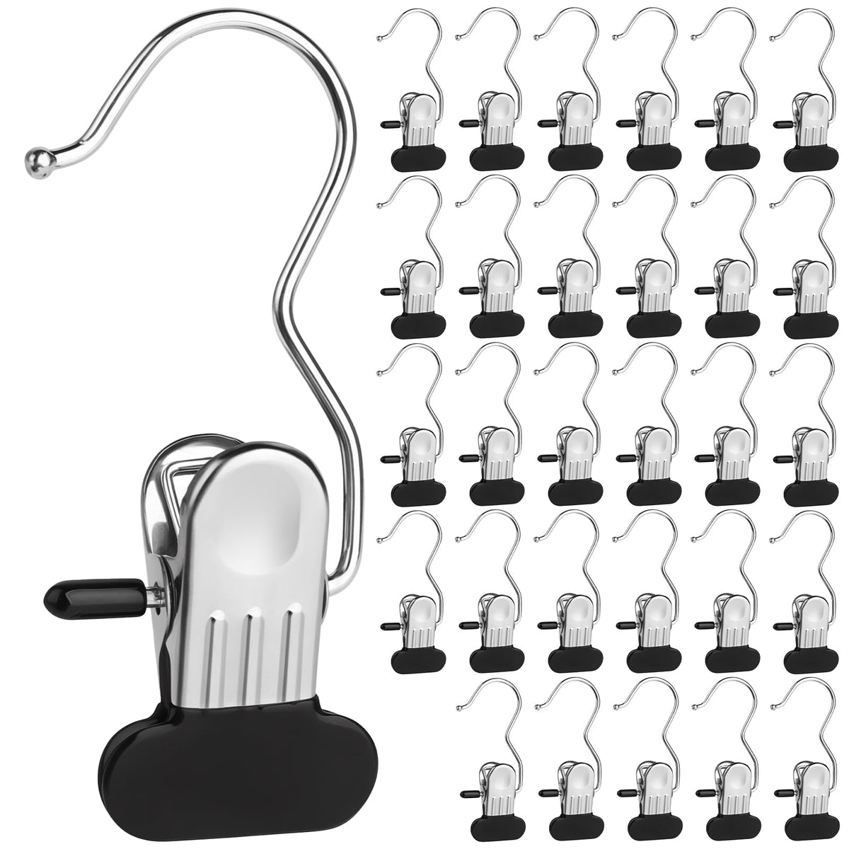 Clothes Pins 30-Pack Laundry Hook Hangers Clothes Hanger Clips For Closet Organizer Socks Towels Clips Heavy Duty Clothespins Bu