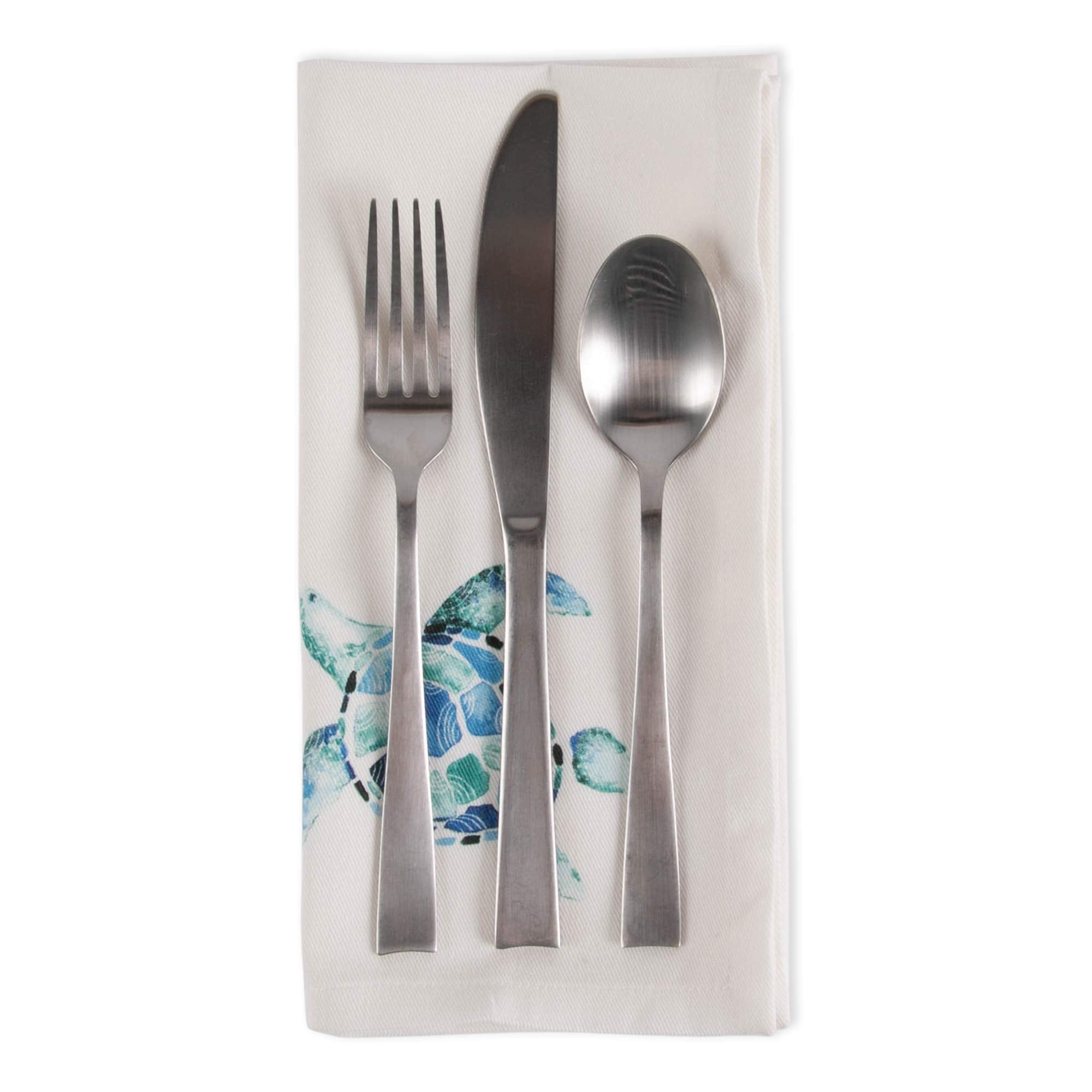 Dii Seashore Collection Beach House D  Cor, Napkin Set, 20X20, Turquoise Turtle, 6 Piece
