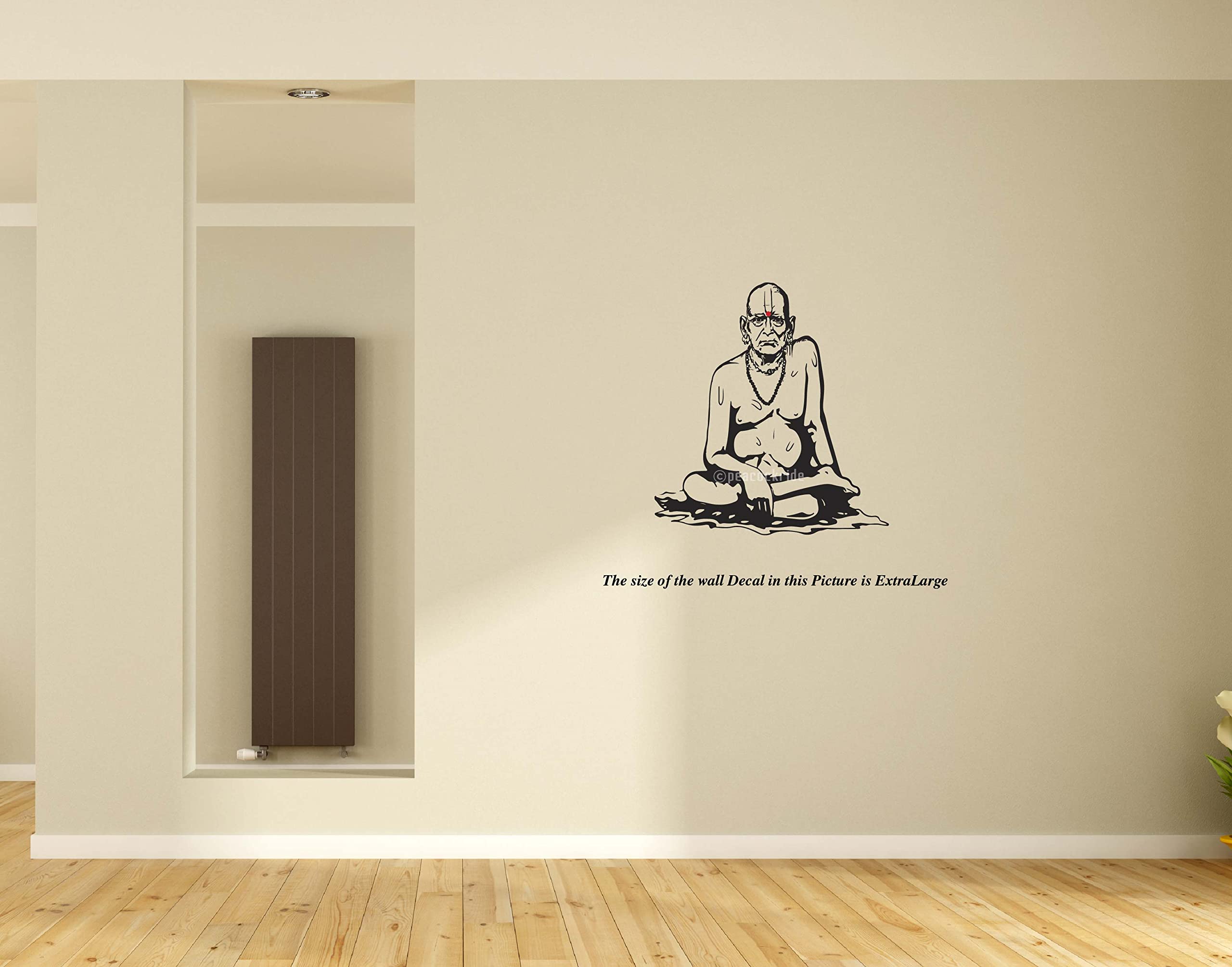 Peacockride Shri Swami Samarth Maharaj I Swami Samarth Wall Decal Large Black (Pvc Vinyl)
