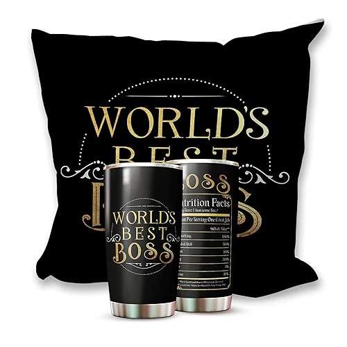 Kozmoz Inspire World's Best Boss Tumbler 20Oz - Boss Nutrition Facts Tumbler - Funny Boss Gifts for Women  Men  Manager  Female  Boss