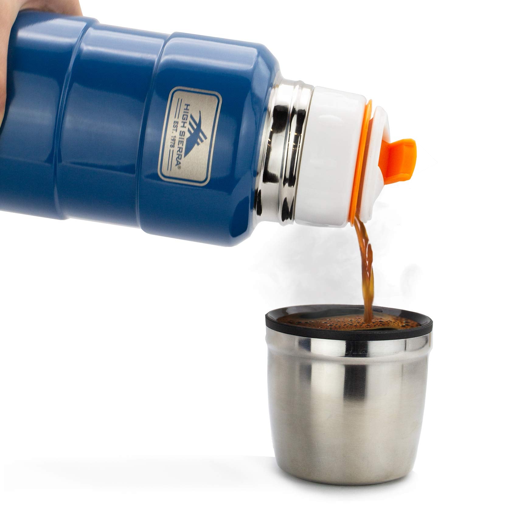 High Sierra Coffee, Insulated Vacuum Flask, 27 Oz Thermos/Blue