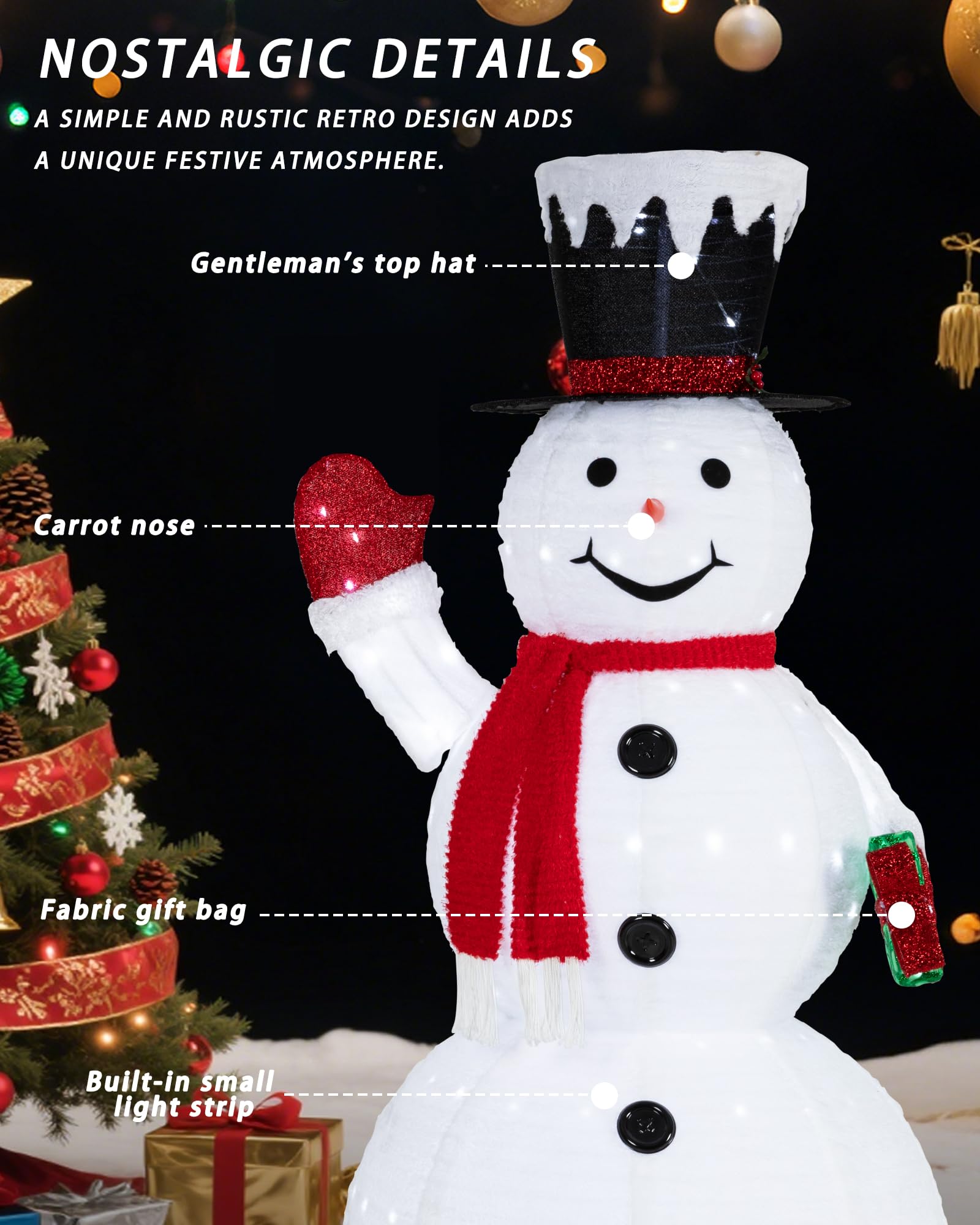 71 Christmas Outdoor Decoration Light up Snowman, Outside Christmas Decor with 200 LED Lights for Yard Patio Lawn Garden Party