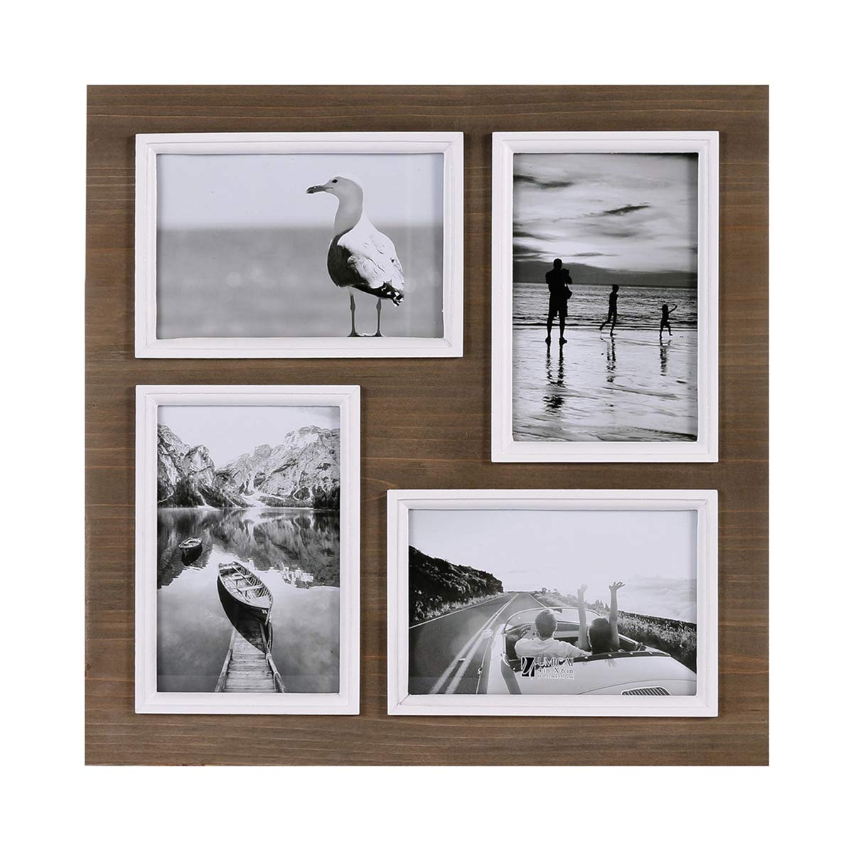 UMICAL 4x6 Picture Frames 4-Opening Solid Wood Collage Picture Frames Vintage Style Distressed Photo Frames with Real Glass for 