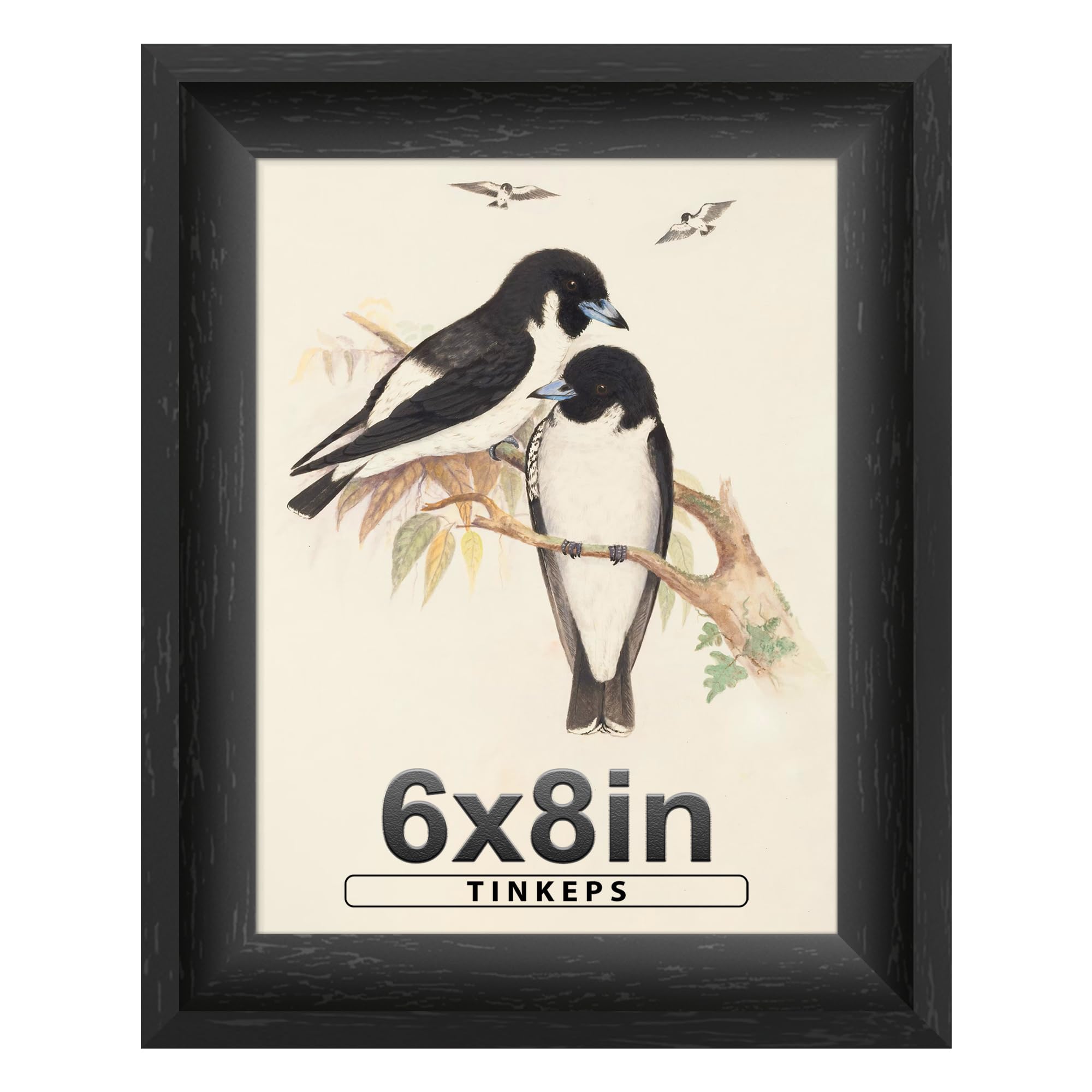 Tinkeps 6x8 Picture Frame with Backing Board, Small 6x8 Photo Frame for Wall Hanging or Tabletop, Black