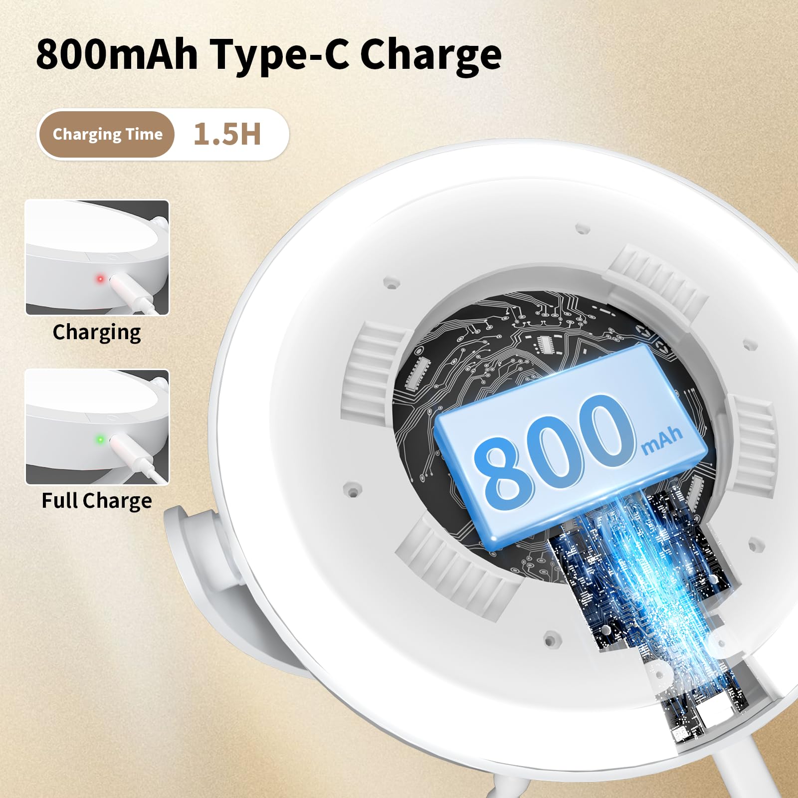 Kintion Lighted Makeup Mirror, 1X/10X Double Sided Led Magnifying Mirror, 3 Color Lights Touch Dimmable Rechargeable Portable Tr