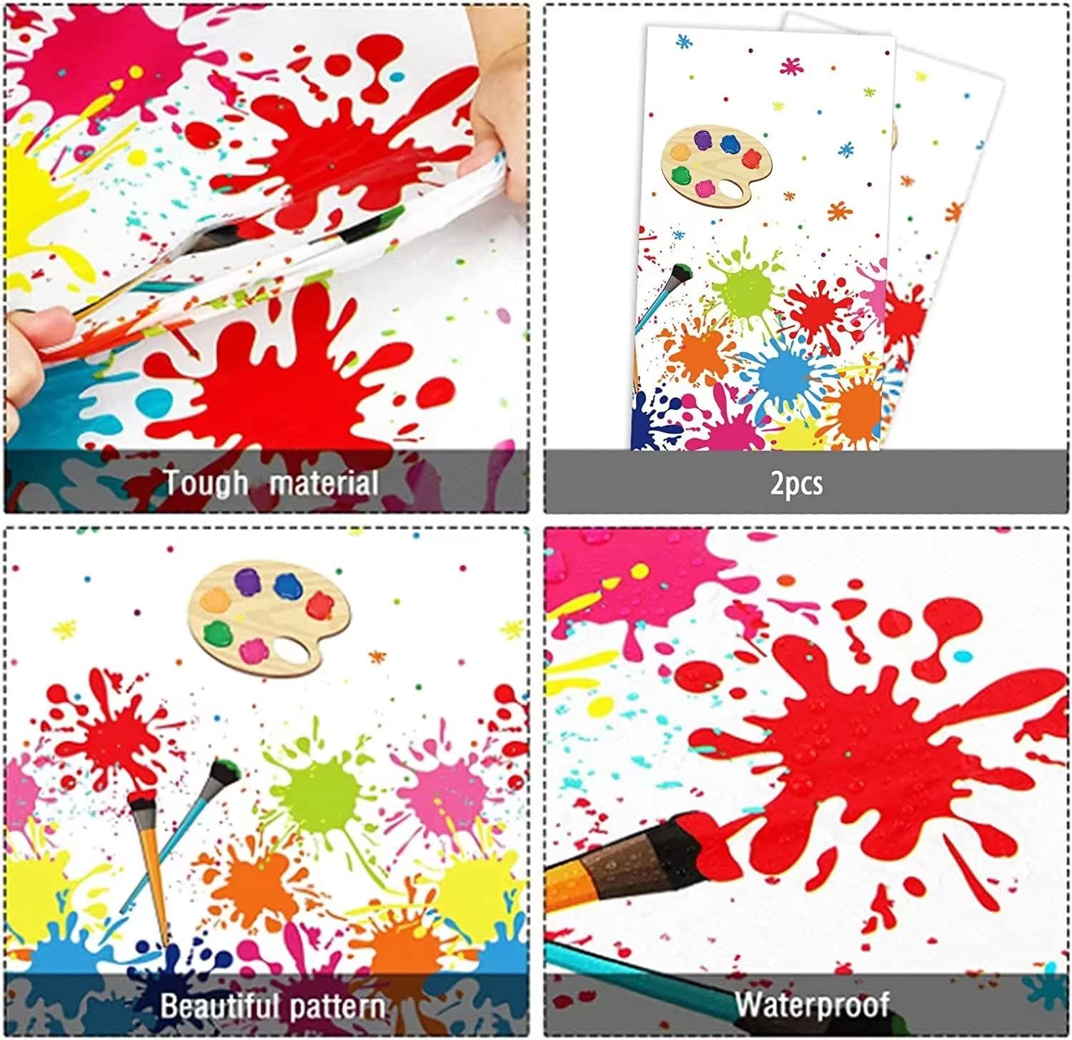 Gisgfim 24 Guests Art Party Decorations Supplies Plates Napkins Tablecloths Paint Party Birthday Decoration Tableware Set Artist