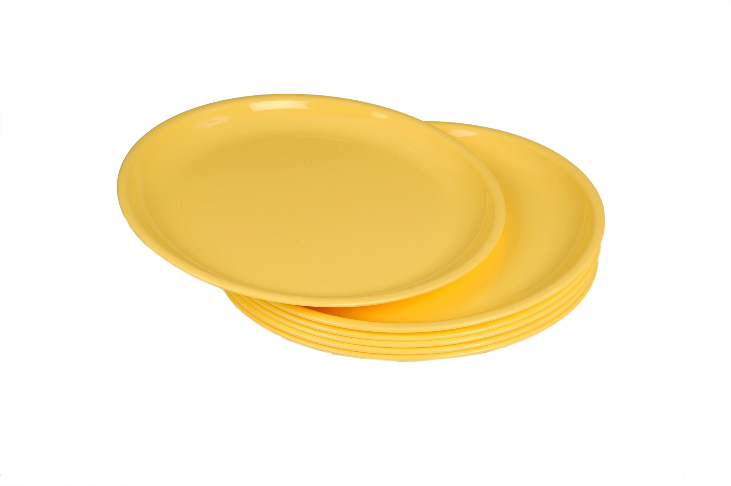 Signoraware Plastic Dinner Plate Set, 33cm, Set of 6, Yellow