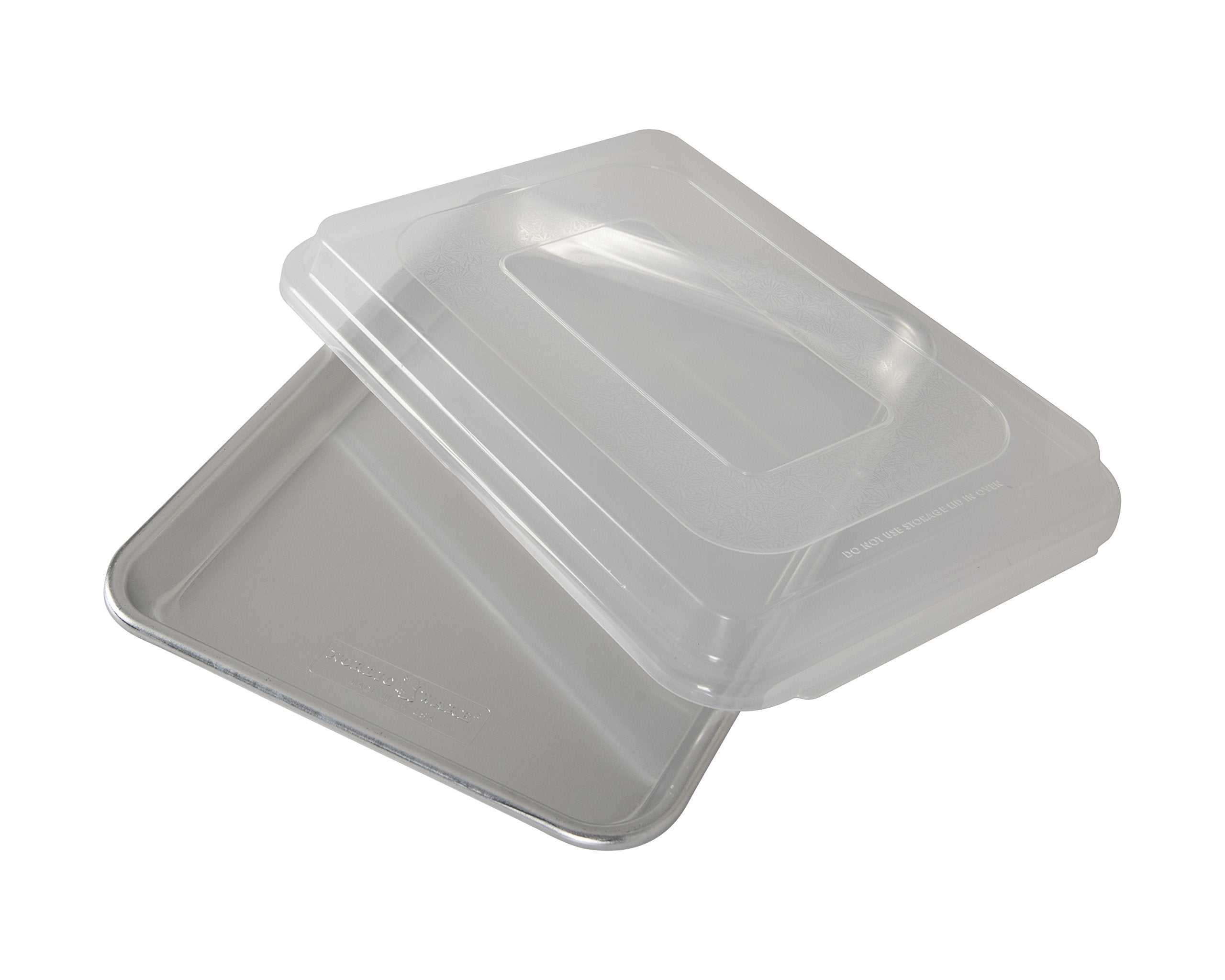 Nordic Ware Natural Aluminum Commercial Bakers Quarter Sheet with Lid