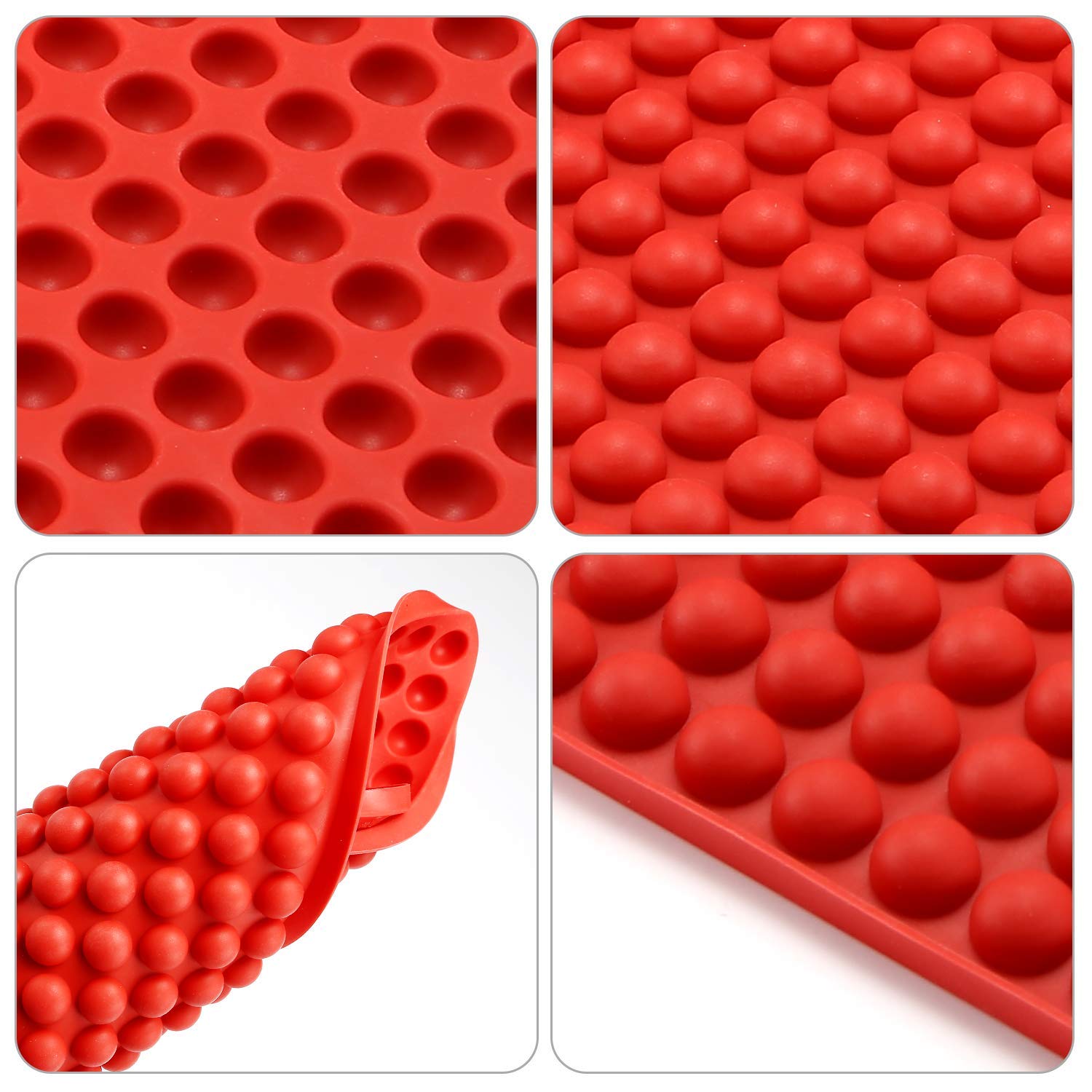 Difenlun Mini Round Silicone Molds, 2 Pack 468-Cavity Chocolate Drops Molds Semi Sphere Gummy Candy Molds For Jelly Ganache Cook