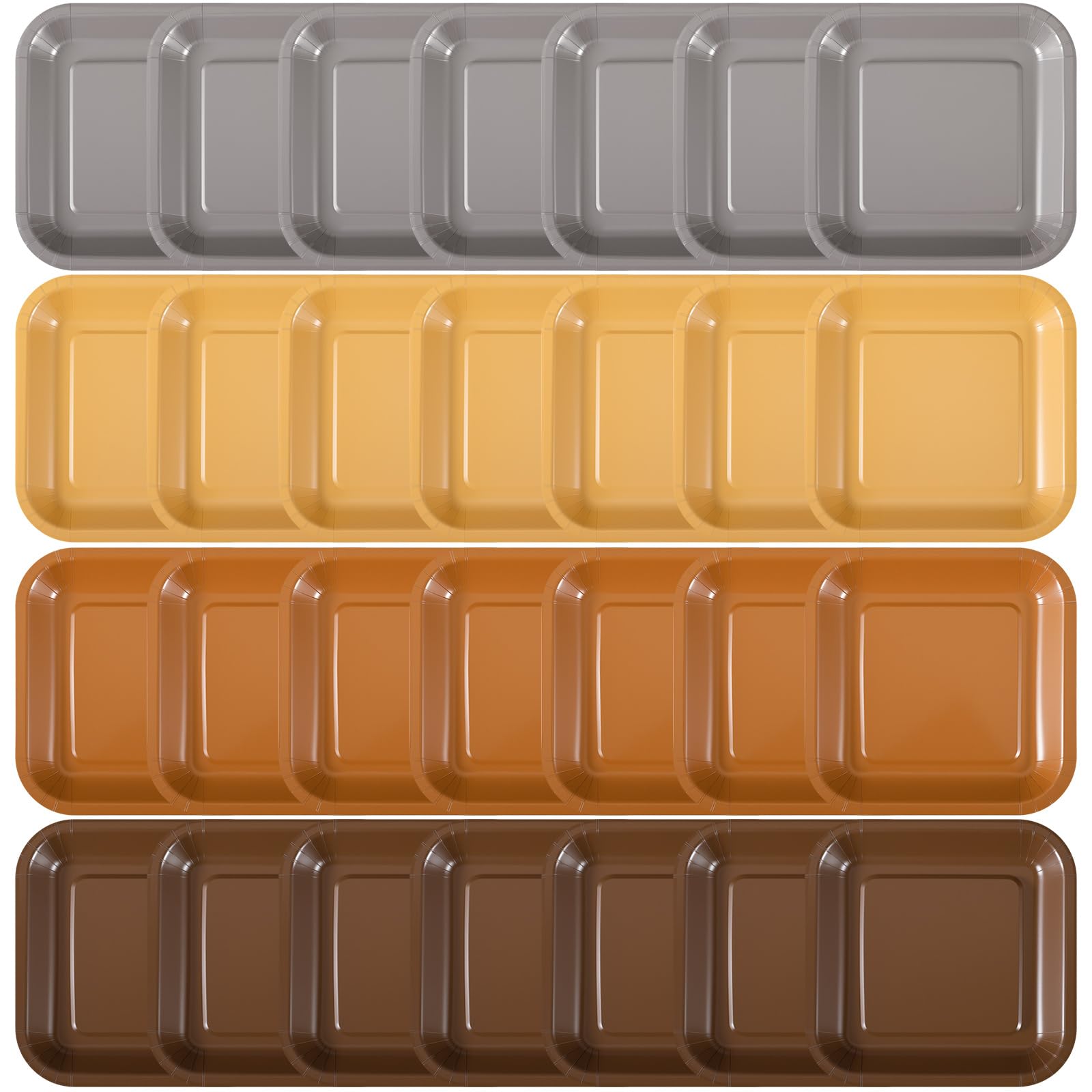 FoldTier 120 Pieces Brown Party Theme Decorations Square Paper Plates Birthday Party Cake Dessert Plates(Brown, 7 Inch)