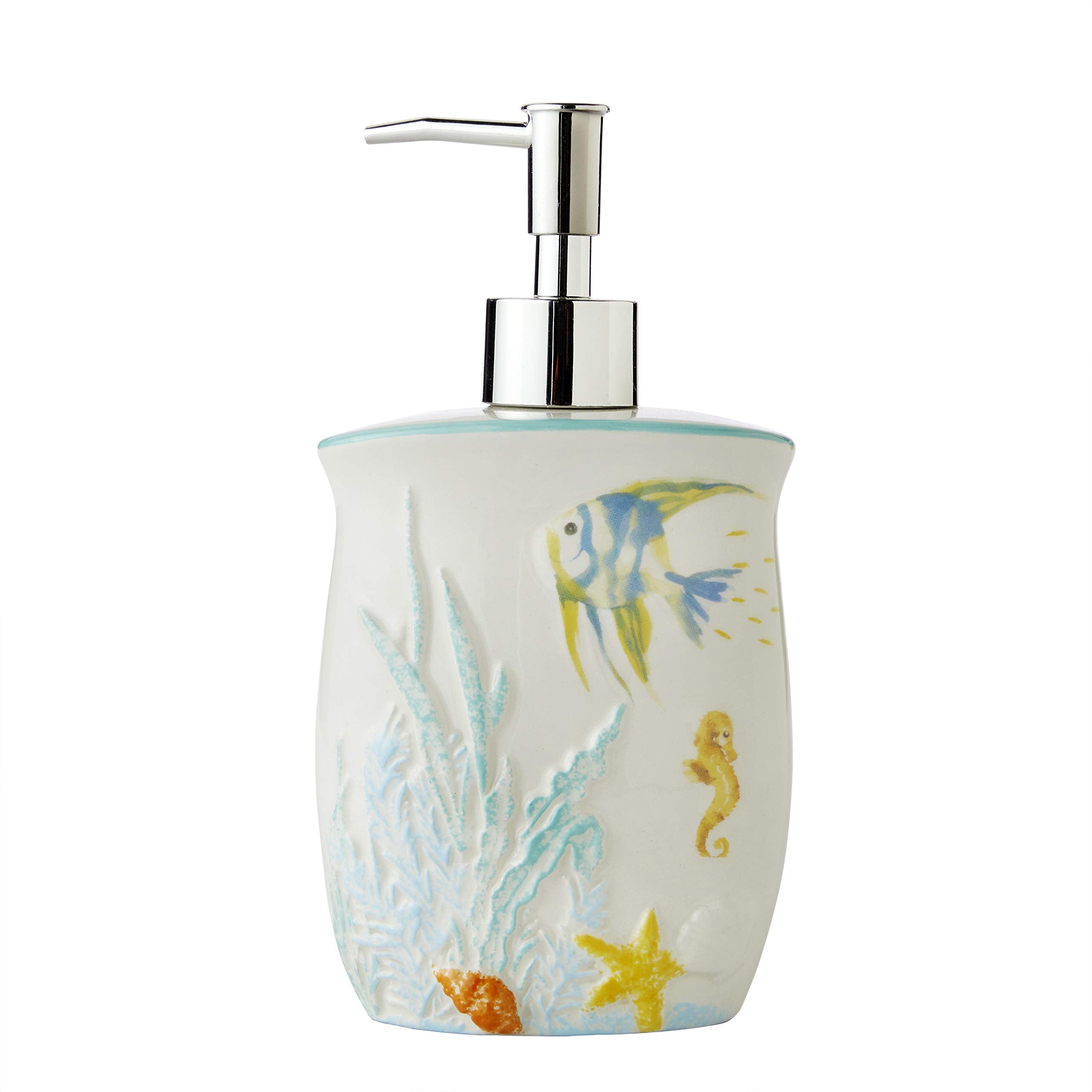 Skl Home By Saturday Knight Ltd. Ocean Watercolor Soap Dispenser, Multicolored, 6.5 '' X 2.25 '' X 4 ''