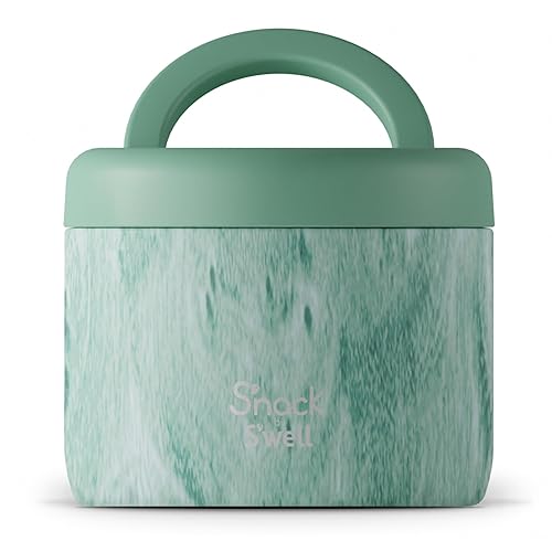 S'Well S'Nack Stainless Steel Food Container - 24 Oz - Peppermint Tree - Double-Layered Insulated Bowls Keep Food Cold For 12 Ho