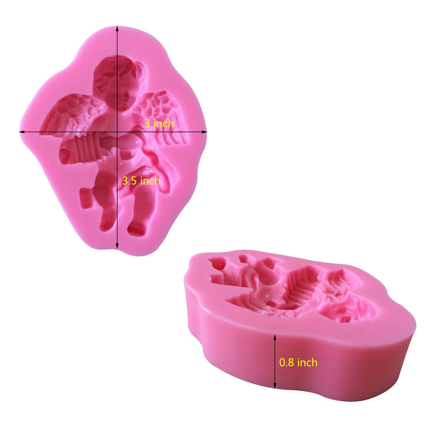 Moldfun Small Size Baby Angel With Wings Statue Silicone Mold For Fondant, Cake/Cupcake Decorating, Chocolate, Candy, Soap, Loti