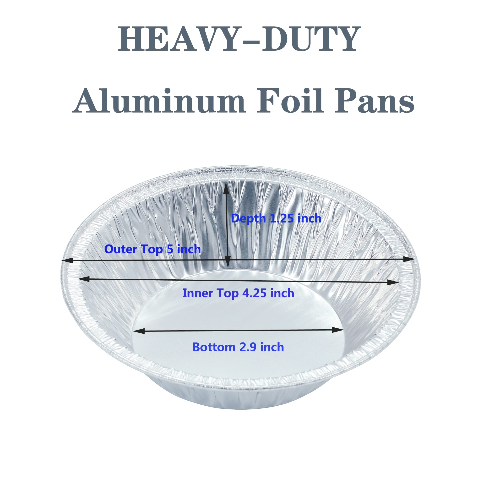 Waytiffer 50 Pack - Pie Pans 5 Inch,Mini Pie Tins Heavy-Duty Disposable Aluminum Foil Tart/Pie Pans For Baking Personal Mini Pie